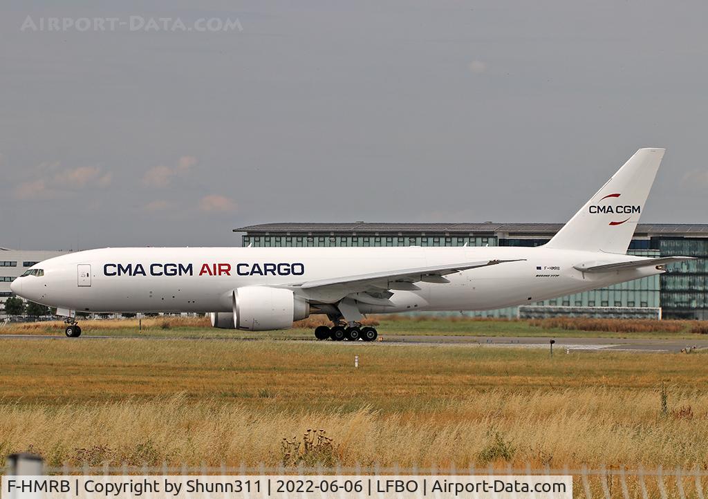 F-HMRB, 2022 Boeing 777-F C/N 67460, Ready for take off from rwy 32R