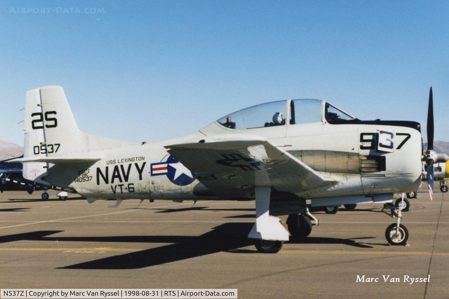 N537Z, 1956 North American T-28C Trojan C/N 226-114 (140537), N537Z at the Reno Air Races in 1998.