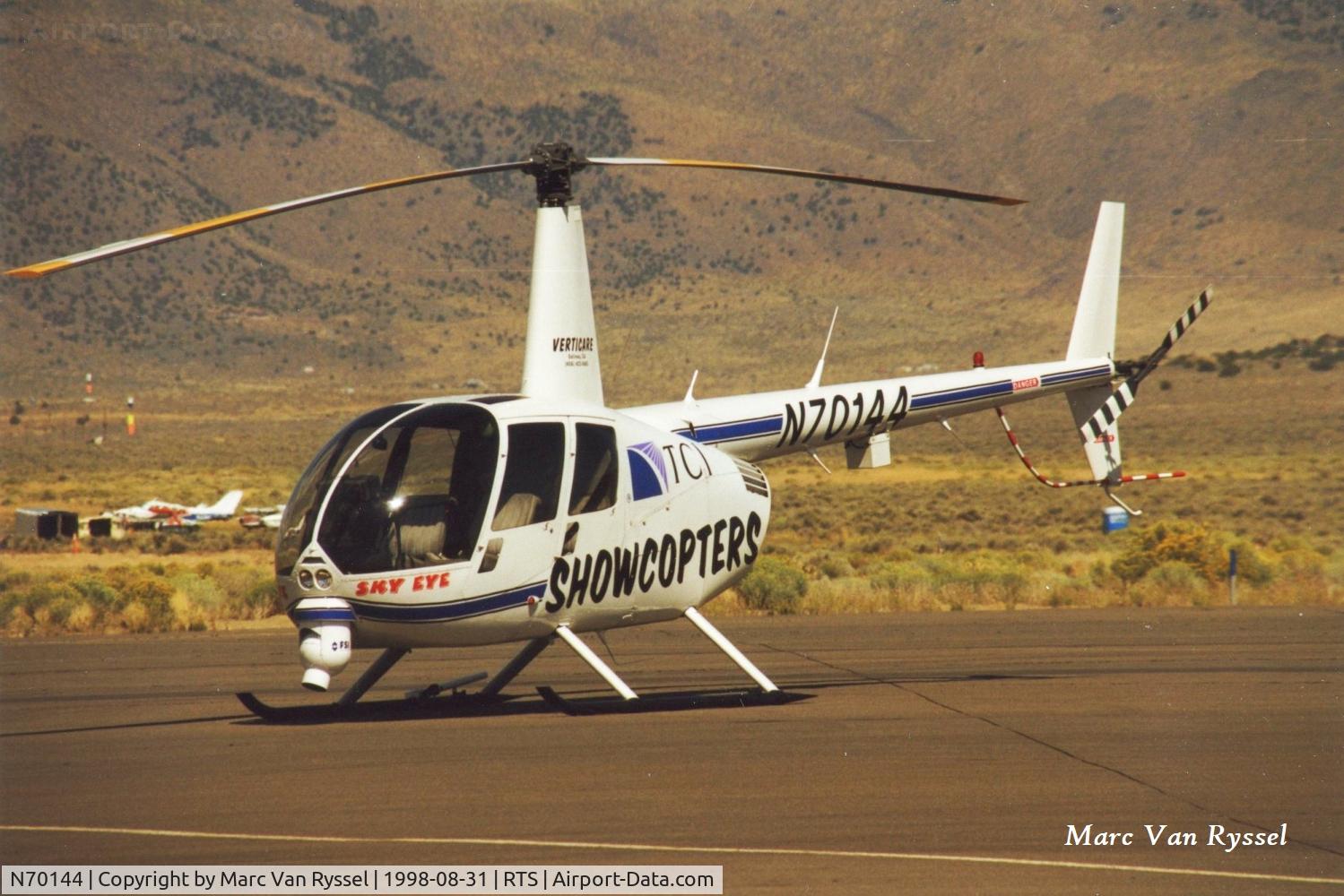 N70144, 1998 Robinson R44 C/N 0362, Showcopters N70144 at the Reno Air Races in 1998.