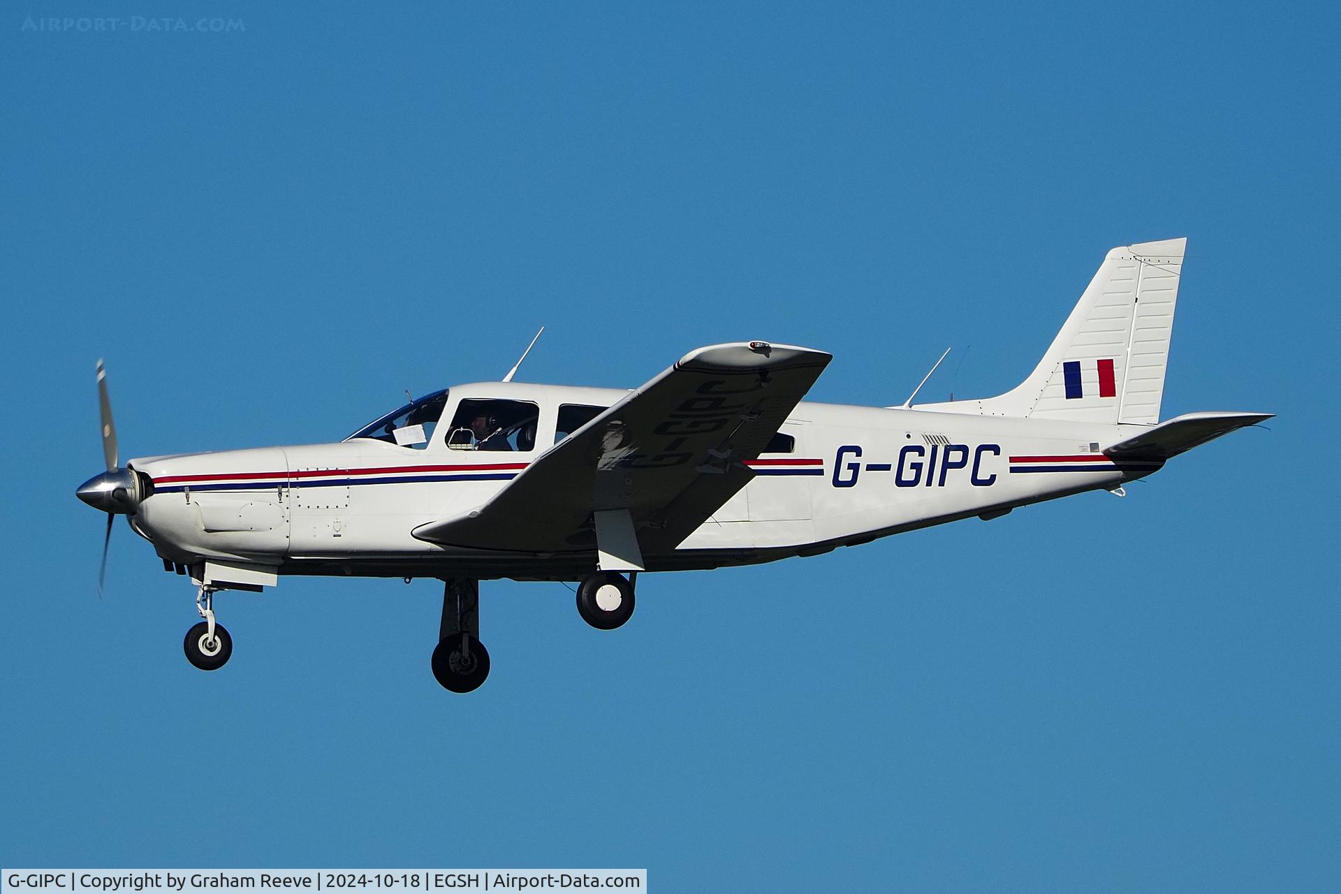 G-GIPC, 1982 Piper PA-32R-301 Saratoga SP C/N 32R-8313005, Landing at Norwich.