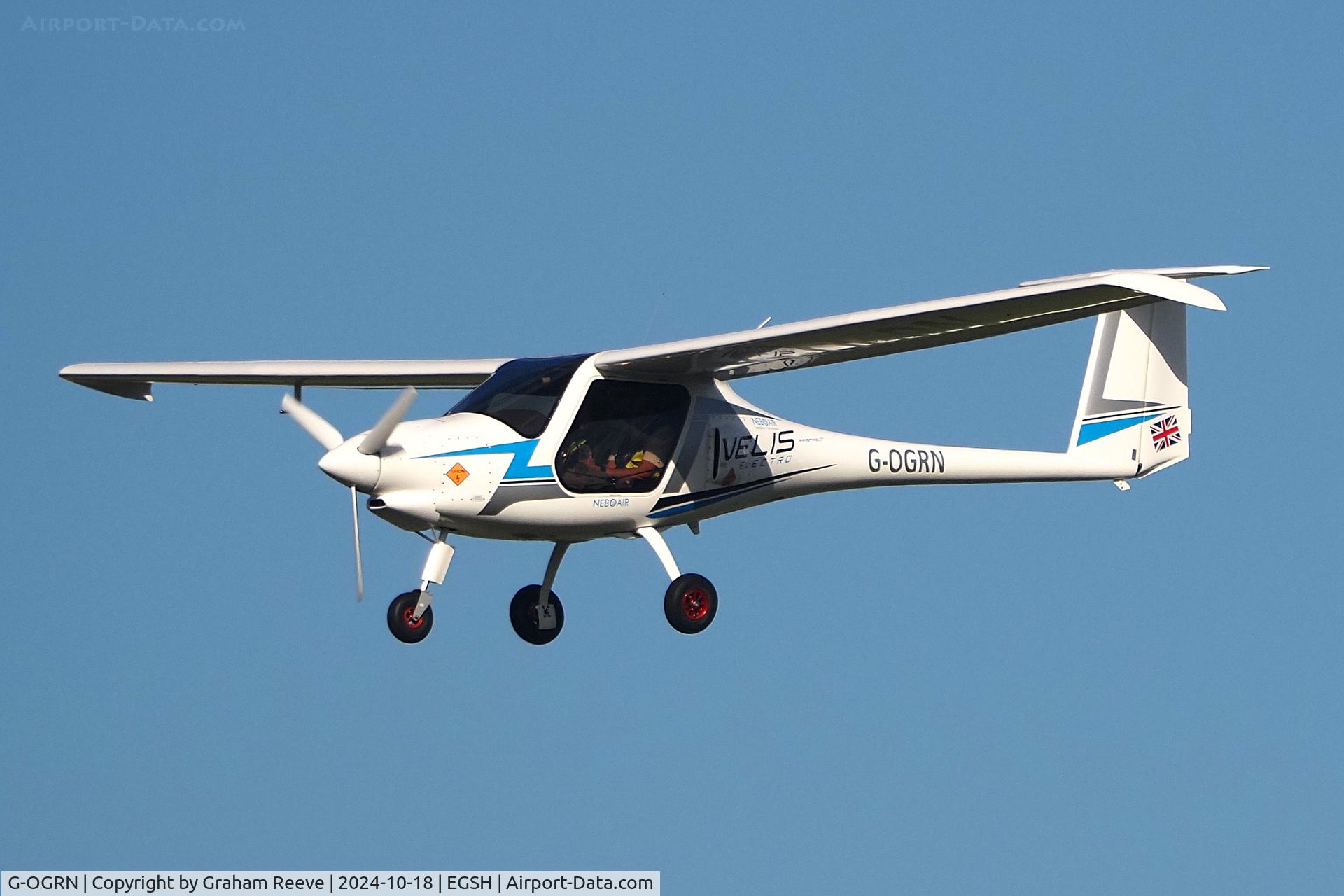 G-OGRN, 2020 Pipistrel Virus SW 128 C/N VSW1280010, Landing at Norwich.
