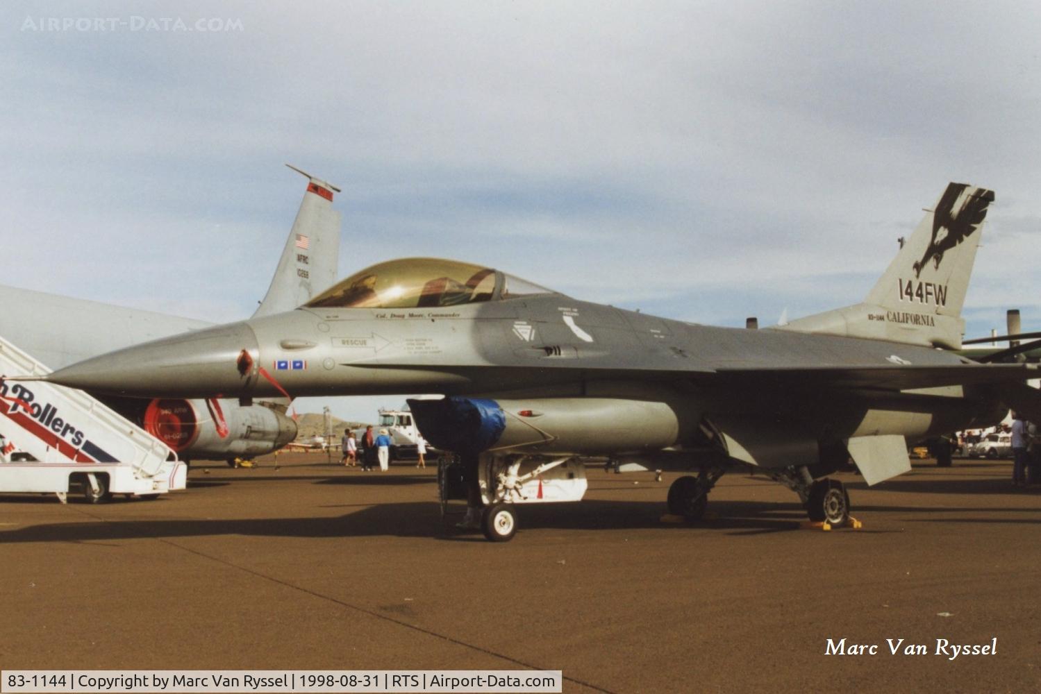 83-1144, 1983 General Dynamics F-16C Fighting Falcon C/N 5C-27, 83-1144 of 144 FW at Reno Air Races in 1998.