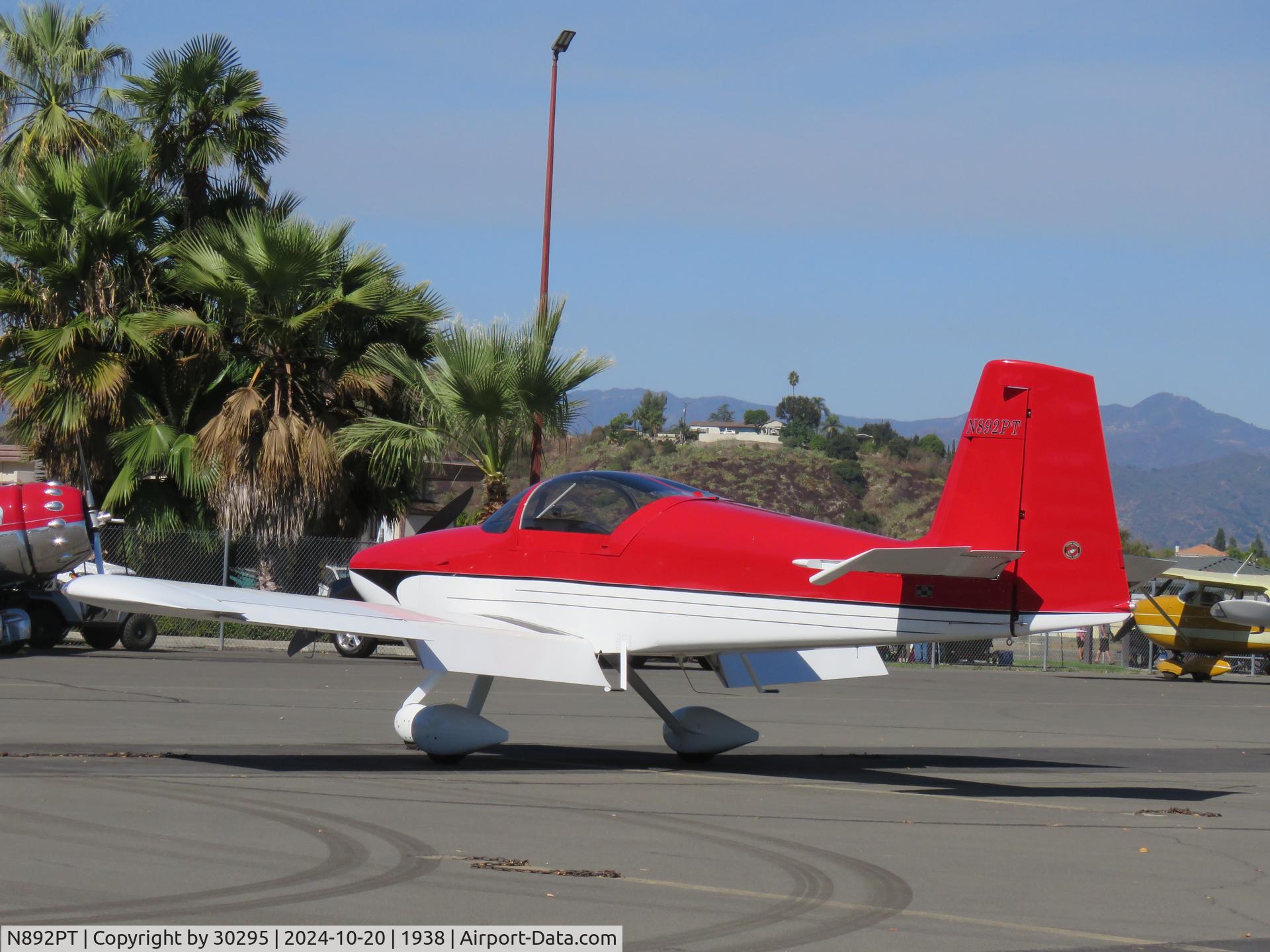 N892PT, 2012 Vans RV-7A C/N 70567, Parked