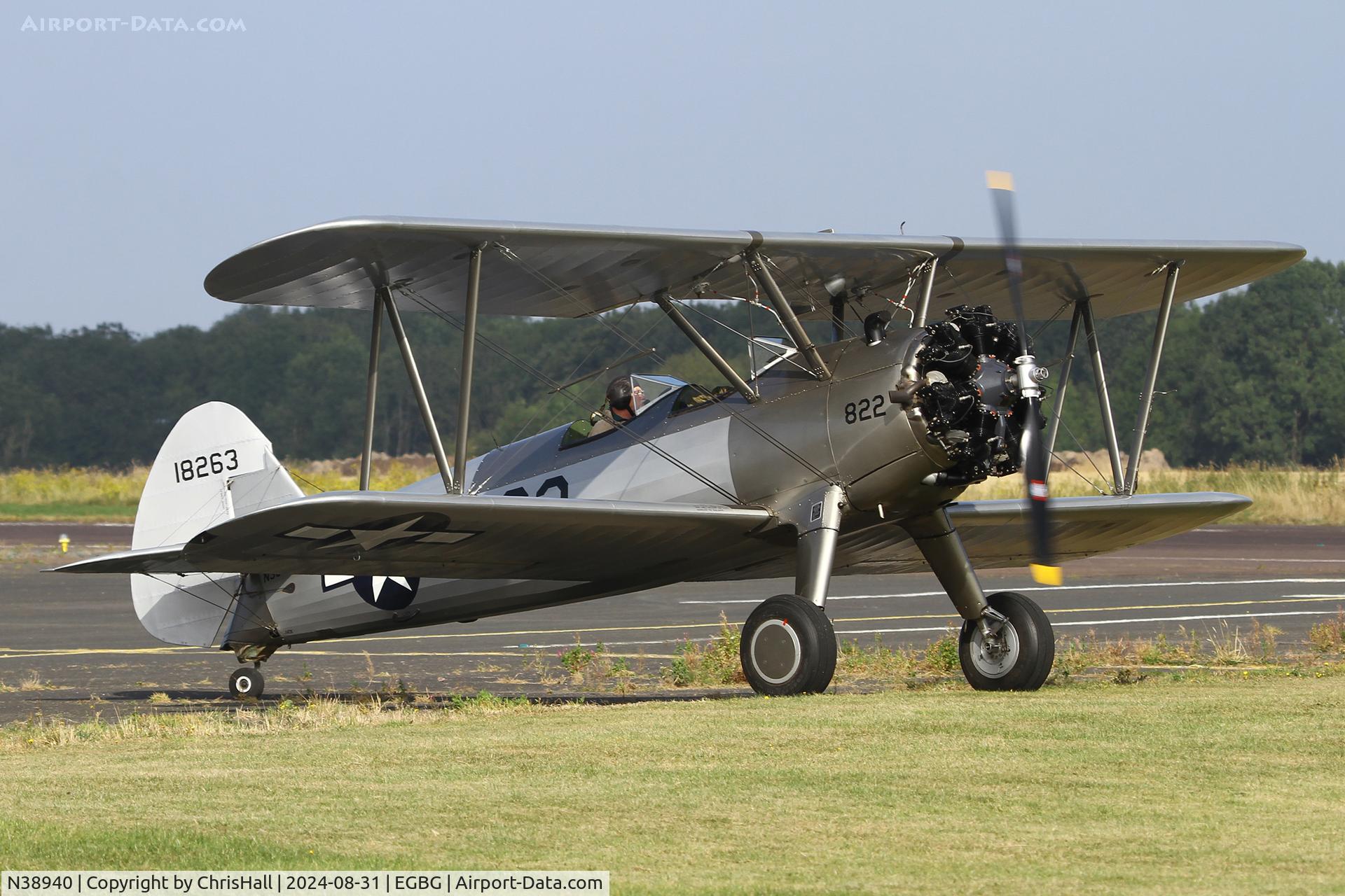N38940, 1941 Boeing A75N1(PT17) C/N 75-1822, LAA Rally 2024, Leicester