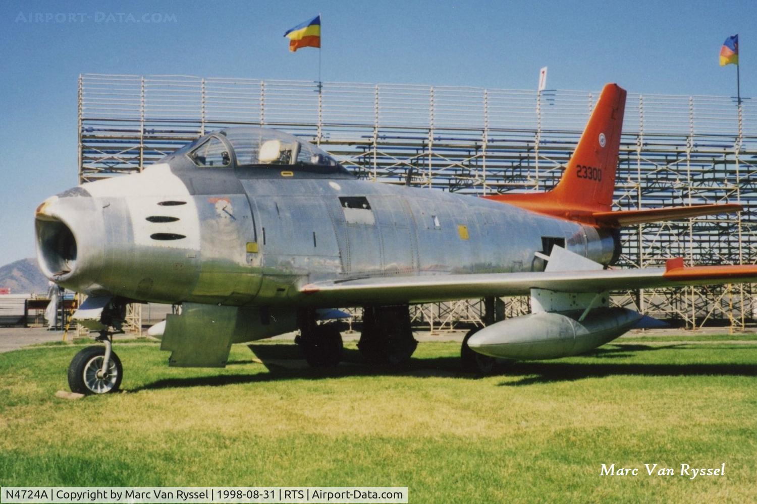N4724A, Canadair CL-13 Sabre 5 C/N 1090, N4724A of Flight Systems, Mojave, CA at the Reno Air Races in 1998.
