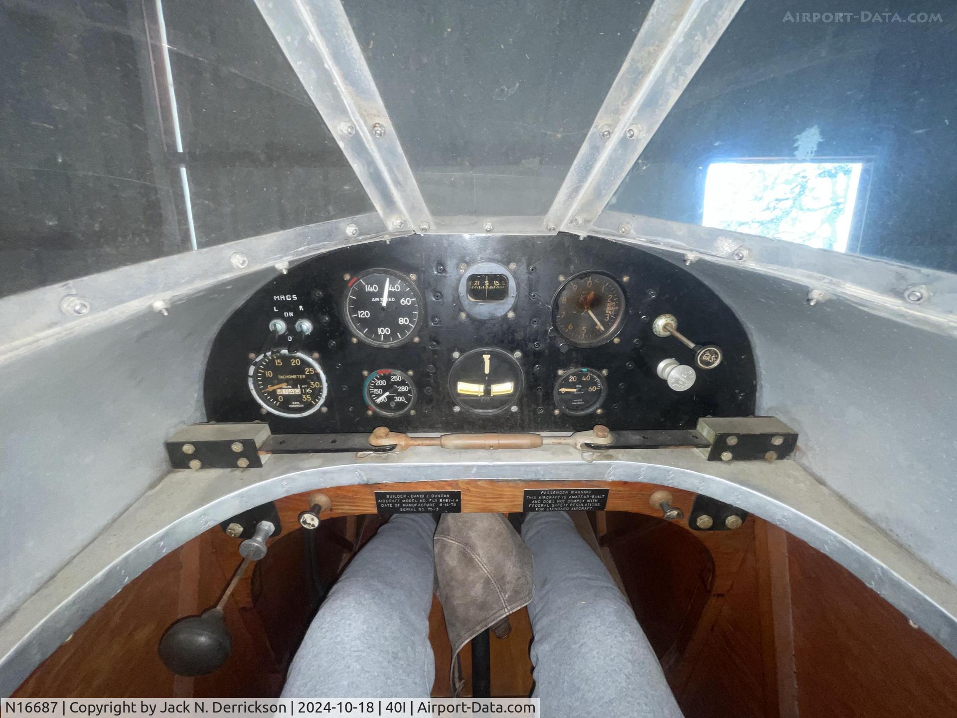 N16687, 1976 Bowers Fly Baby 1A C/N 75-3, Cockpit