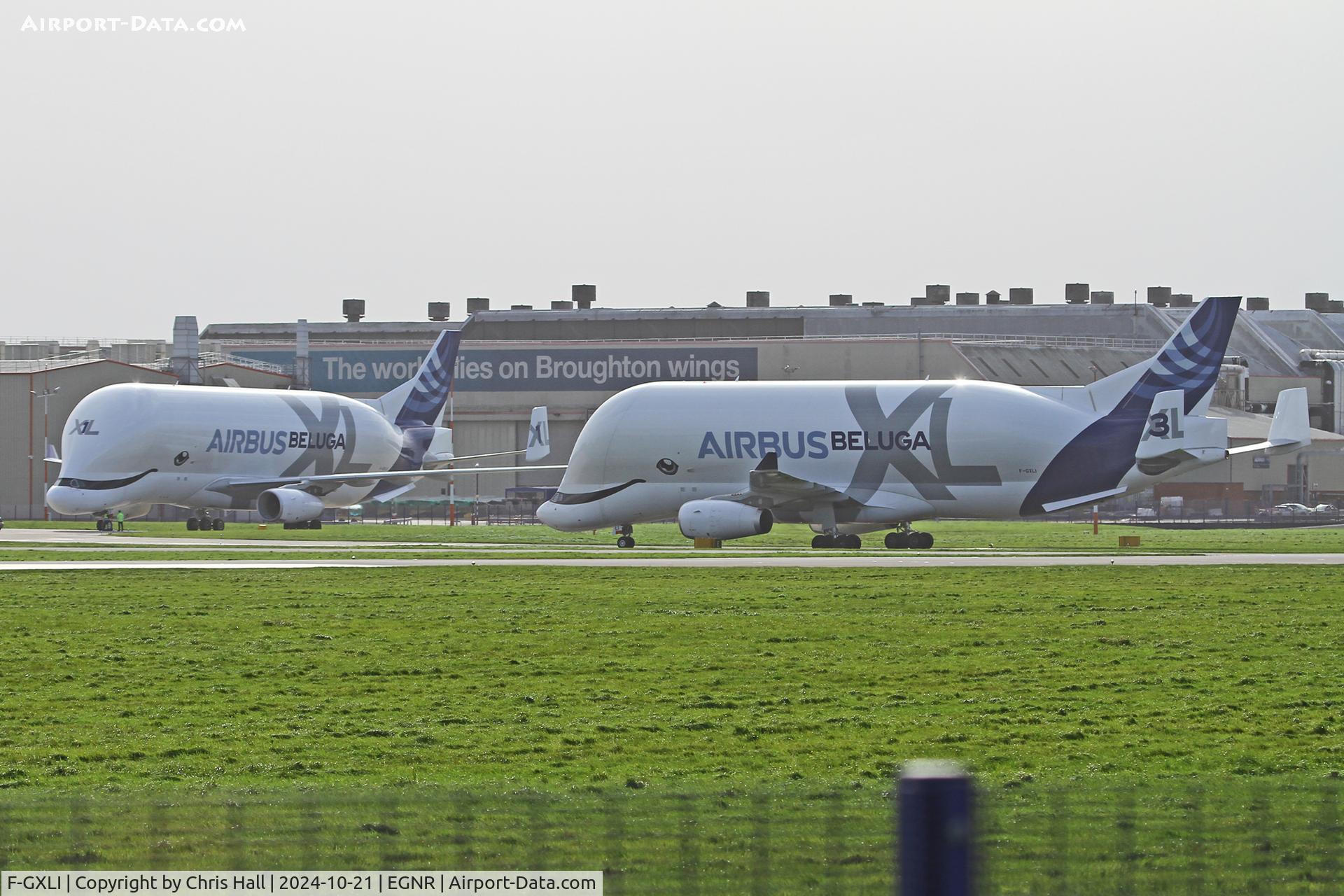 F-GXLI, 2019 Airbus A330-743L Beluga XL C/N 1930, with F-GXLG at Hawarden