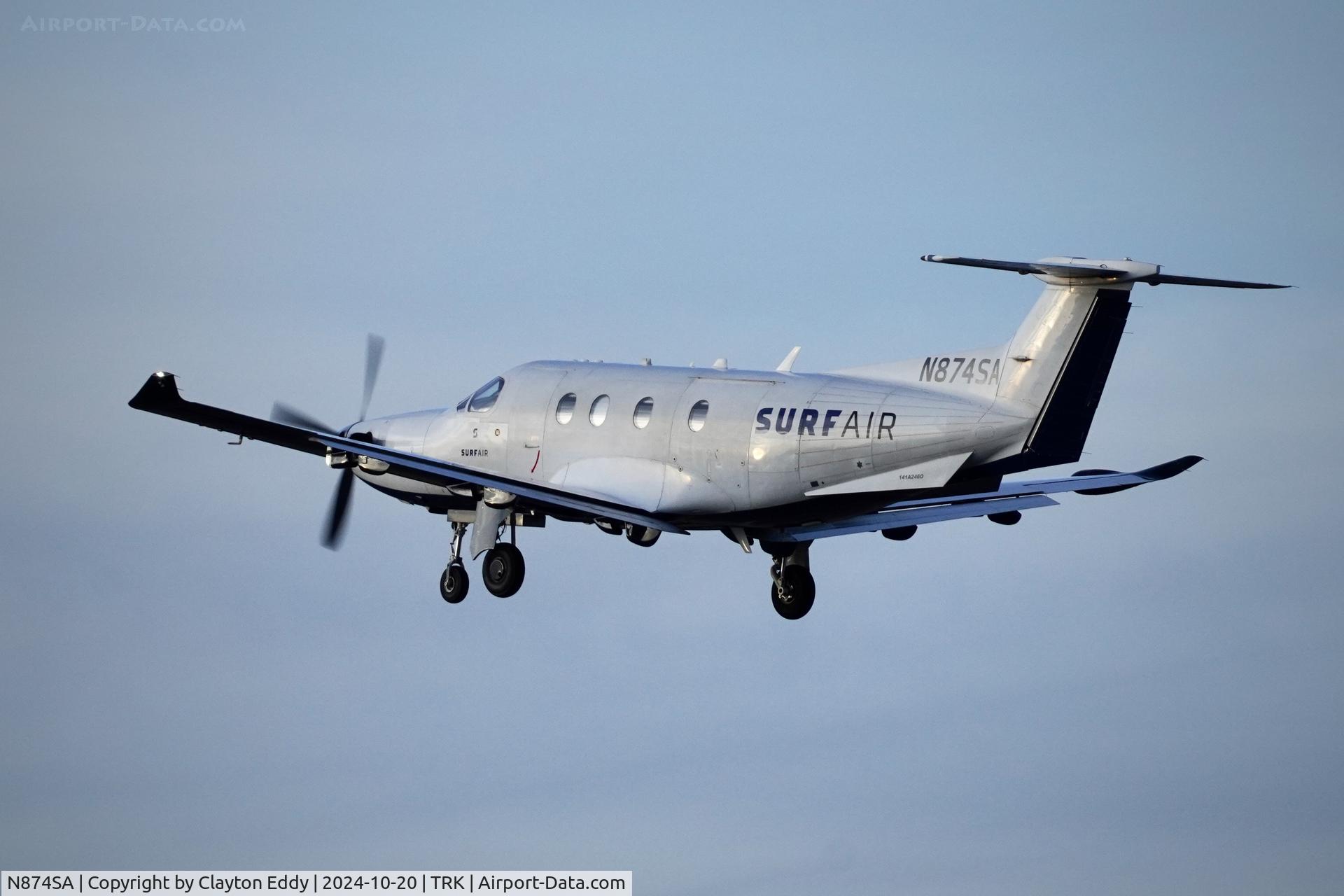 N874SA, 2015 Pilatus PC-12/47E C/N 1574, Truckee Tahoe Airport in California 2024.