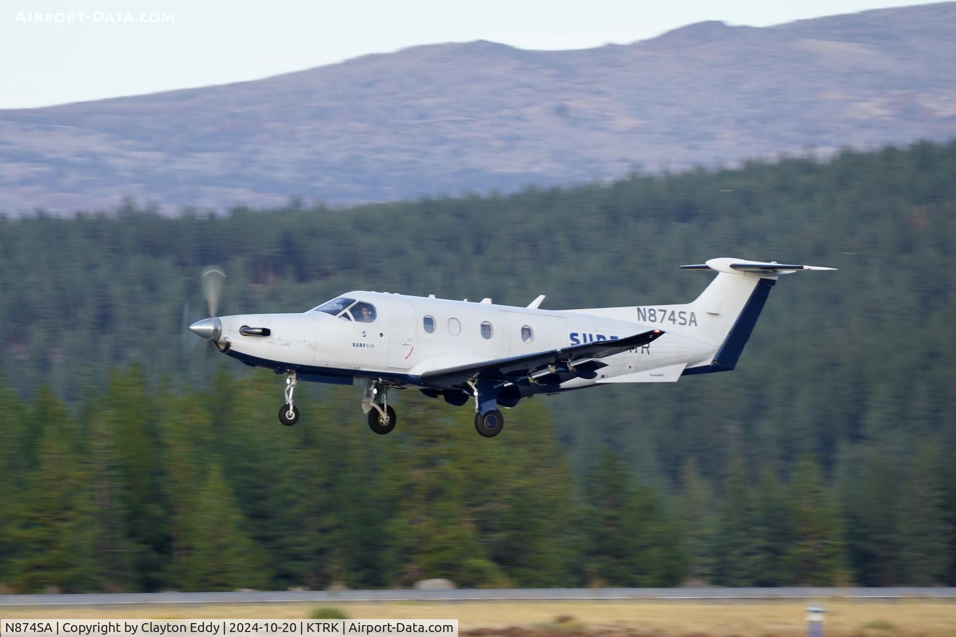 N874SA, 2015 Pilatus PC-12/47E C/N 1574, Truckee Tahoe Airport in California 2024.
