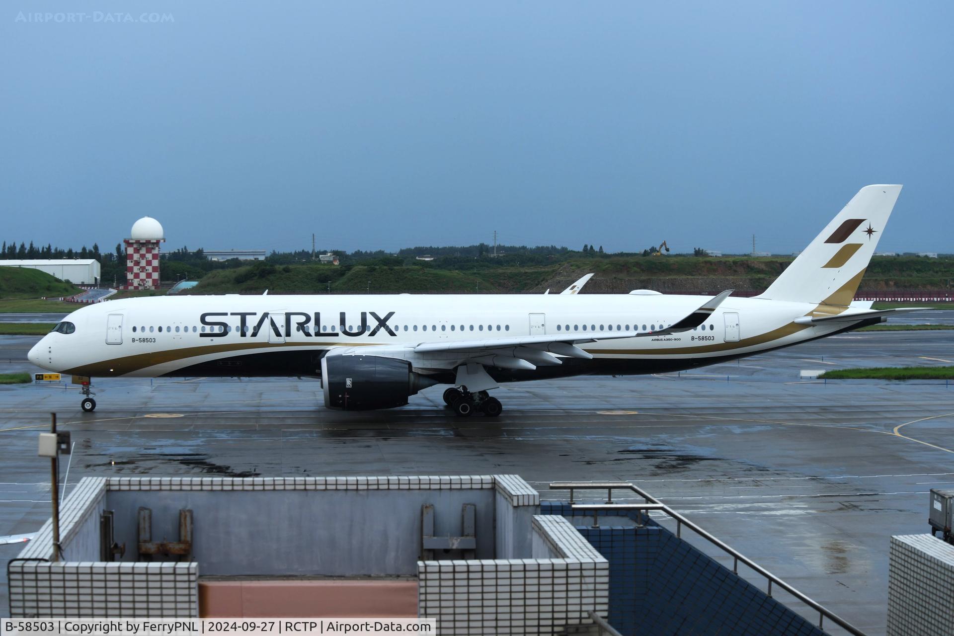 B-58503, 2023 Airbus A350-941 C/N 593, Starlux A359 taxying past