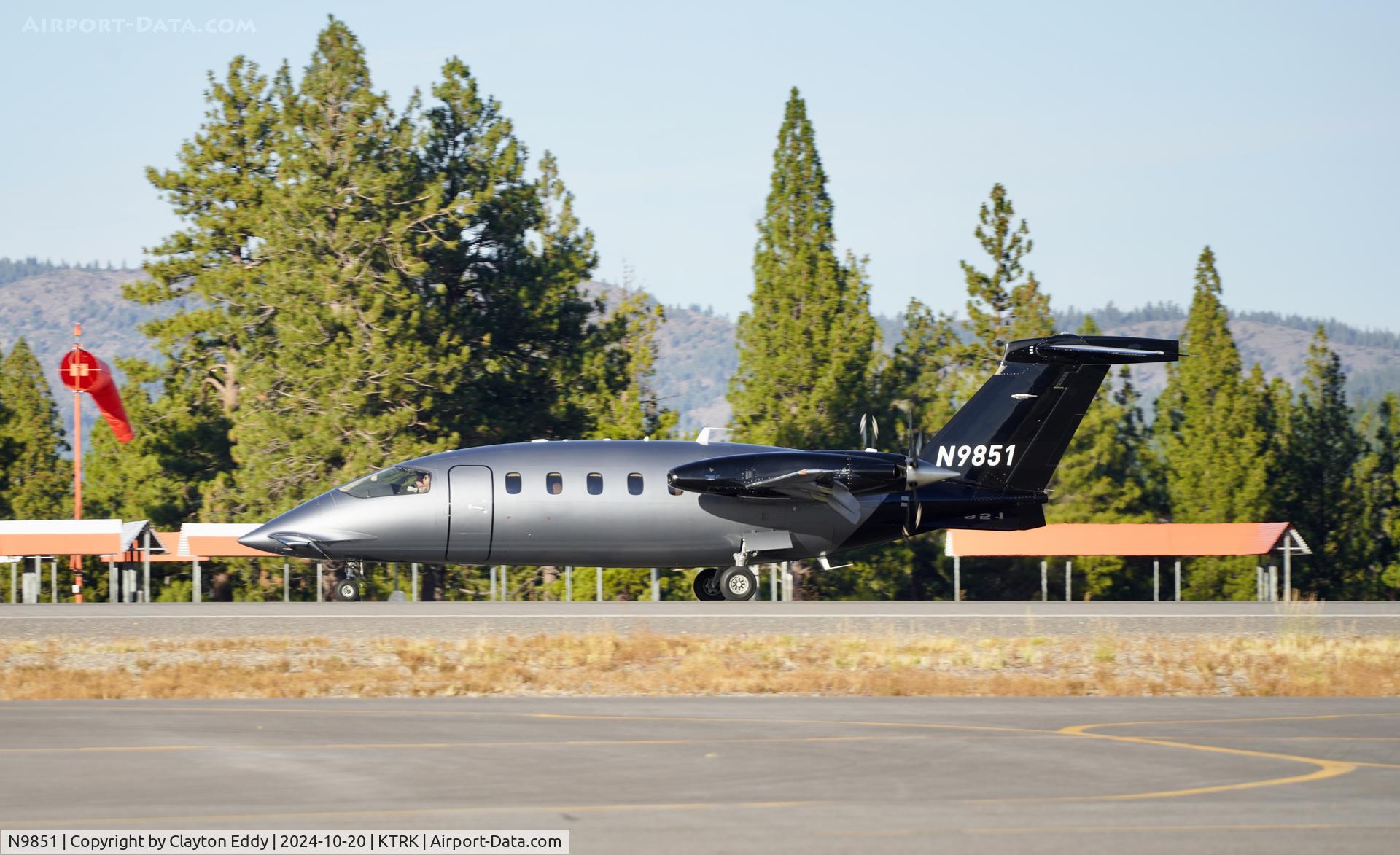 N9851, 2011 Piaggio P180 Avanti II C/N 1223, Truckee Tahoe airport in California 2024.