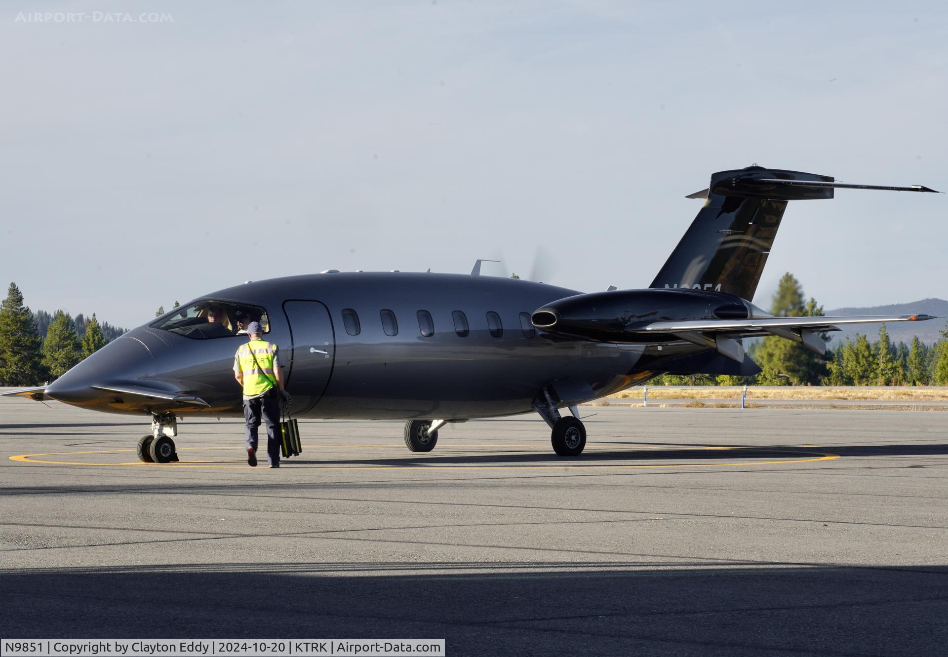 N9851, 2011 Piaggio P180 Avanti II C/N 1223, Truckee Tahoe airport in California 2024.