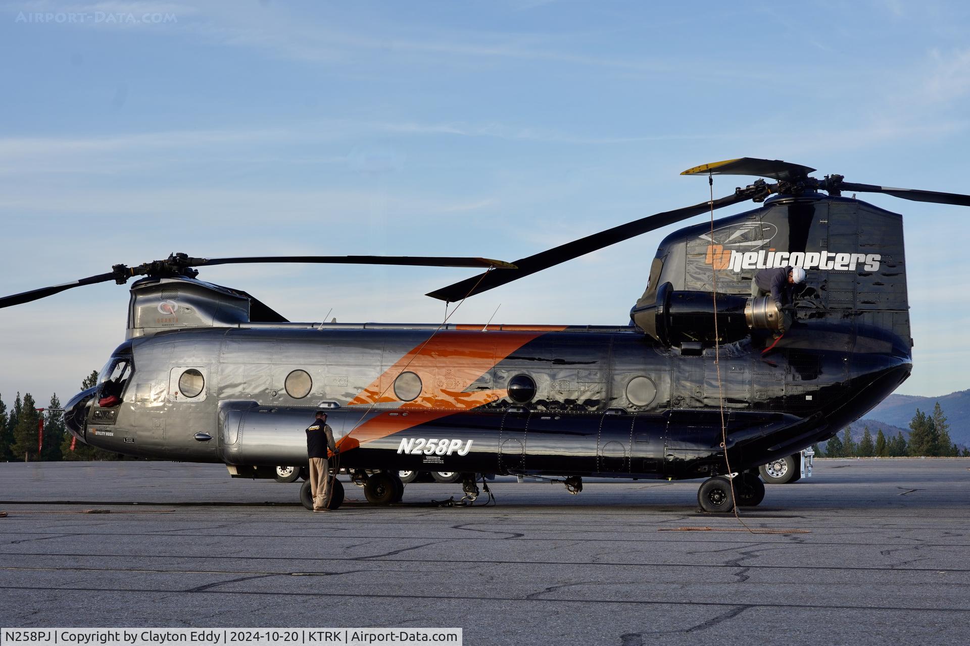 N258PJ, 1991 Boeing CH-47D C/N (M3407) 91-0258, Truckee Tahoe airport in California 2024.