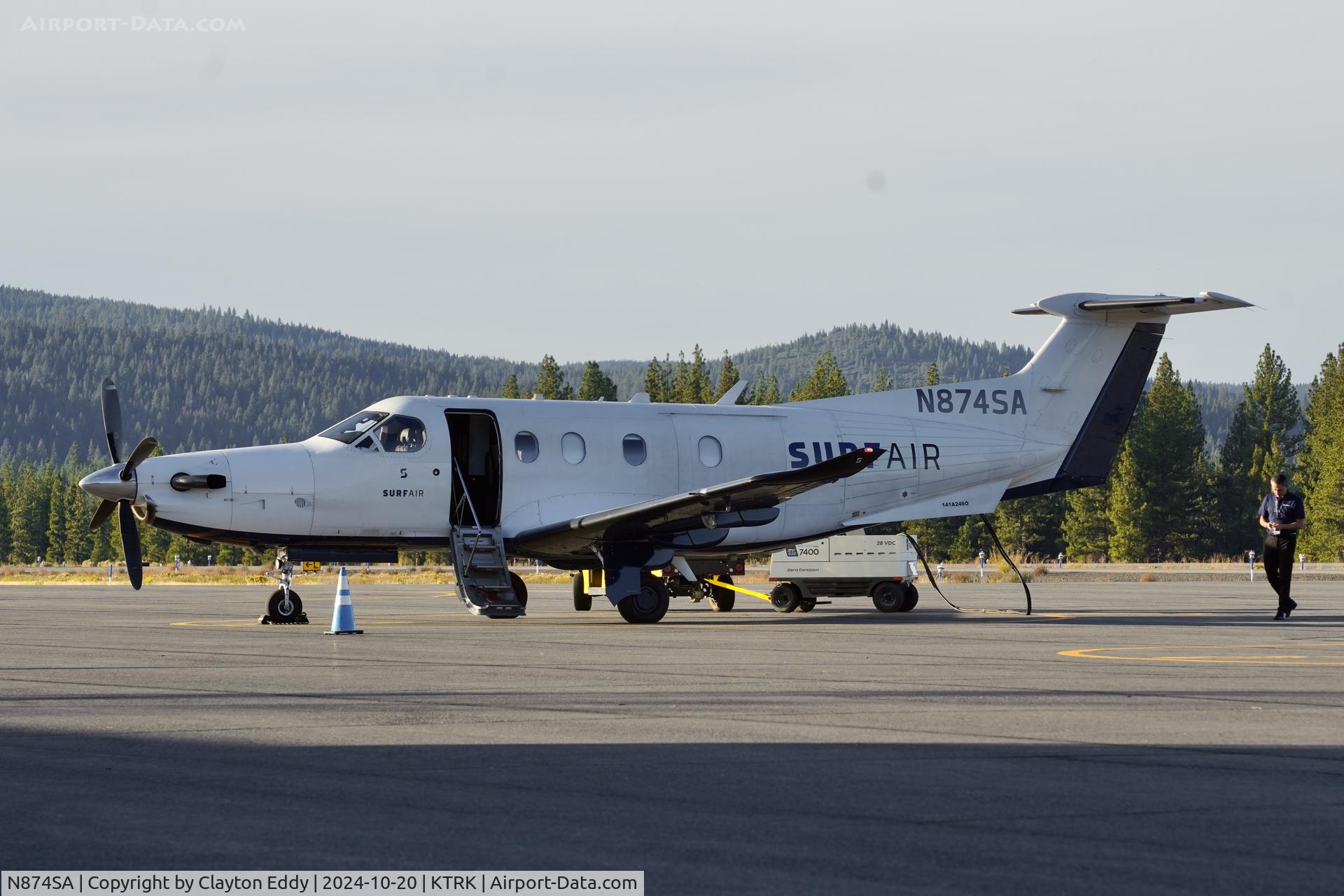 N874SA, 2015 Pilatus PC-12/47E C/N 1574, Truckee Tahoe airport in California 2024.