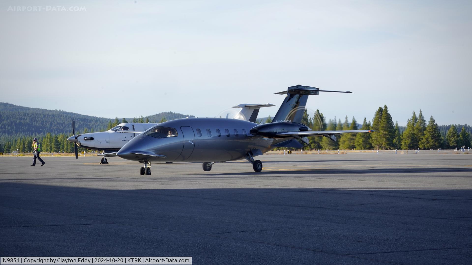 N9851, 2011 Piaggio P180 Avanti II C/N 1223, Truckee Tahoe airport in California 2024.