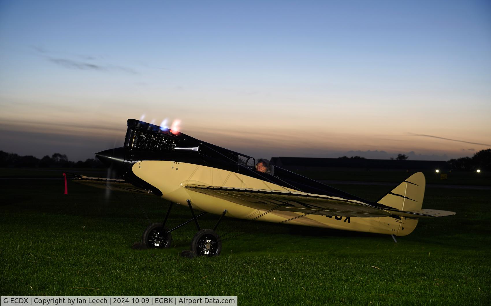 G-ECDX, 1994 De Havilland DH-71 Tiger Moth Replica C/N SP7, De Havilland DH-71A replica at the Thomas Castle Aviation Heritage Scholarship Nightshoot at Sywell Aerodrome,Northamptonshire.