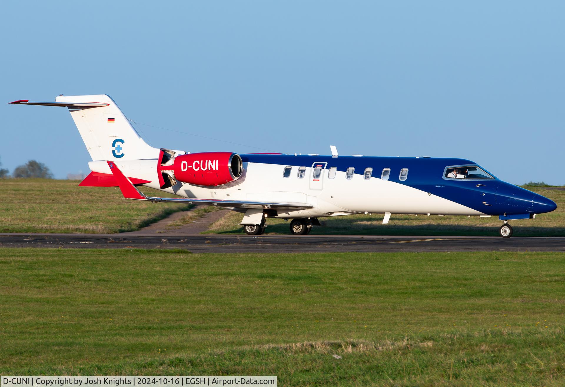 D-CUNI, 2006 Learjet 45 C/N 45-308, Arriving at Norwich