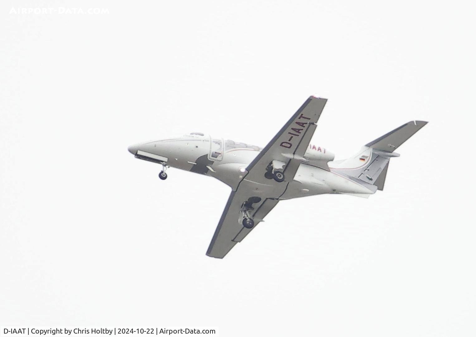 D-IAAT, 2010 Embraer EMB-500 Phenom 100 C/N 50000162, Over Stevebage, Herts going into Luton Airport.