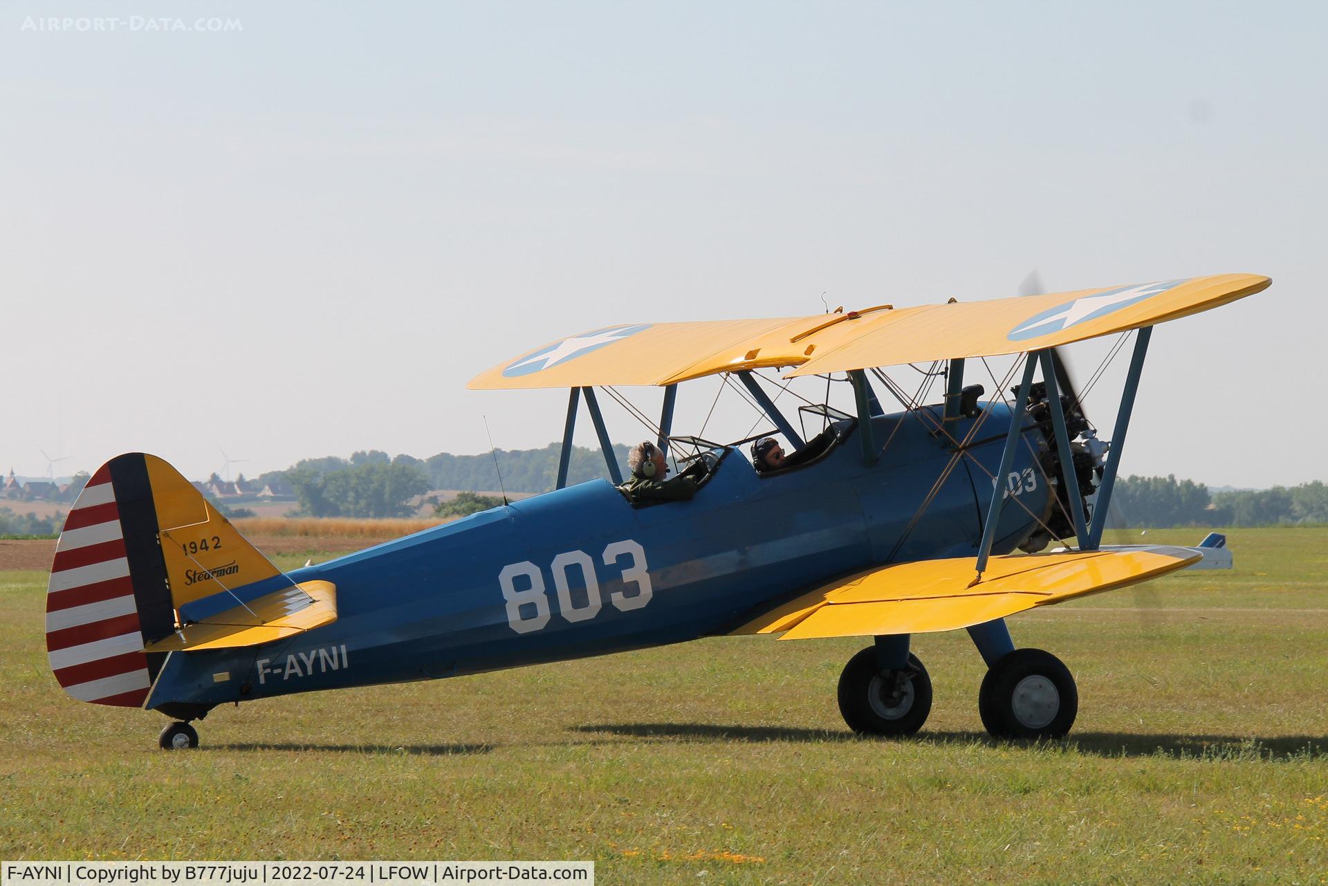 F-AYNI, 1941 Boeing PT-17 Kaydet (A75N1) C/N 75-3895, at Saint-Quentin