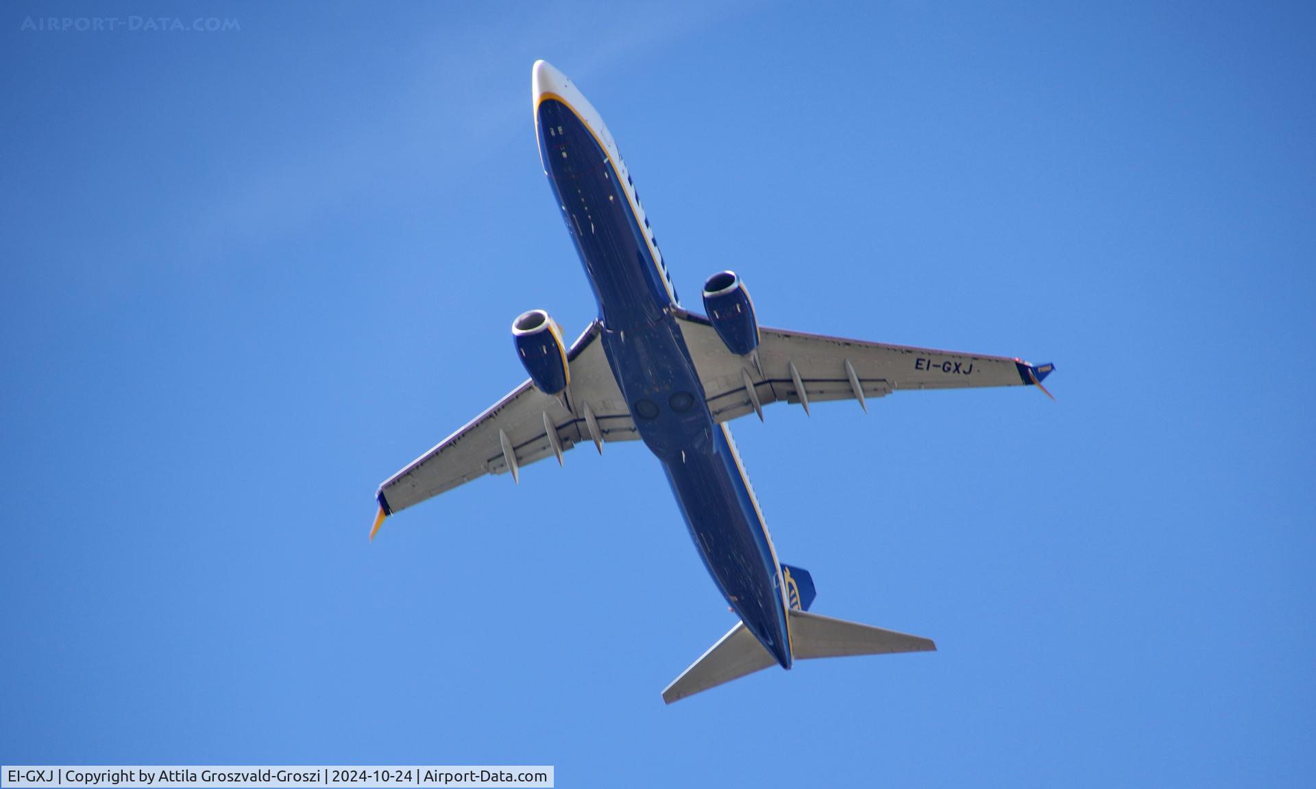 EI-GXJ, 2018 Boeing 737-800 C/N 44859, In the airspace of Budapest, Hungary