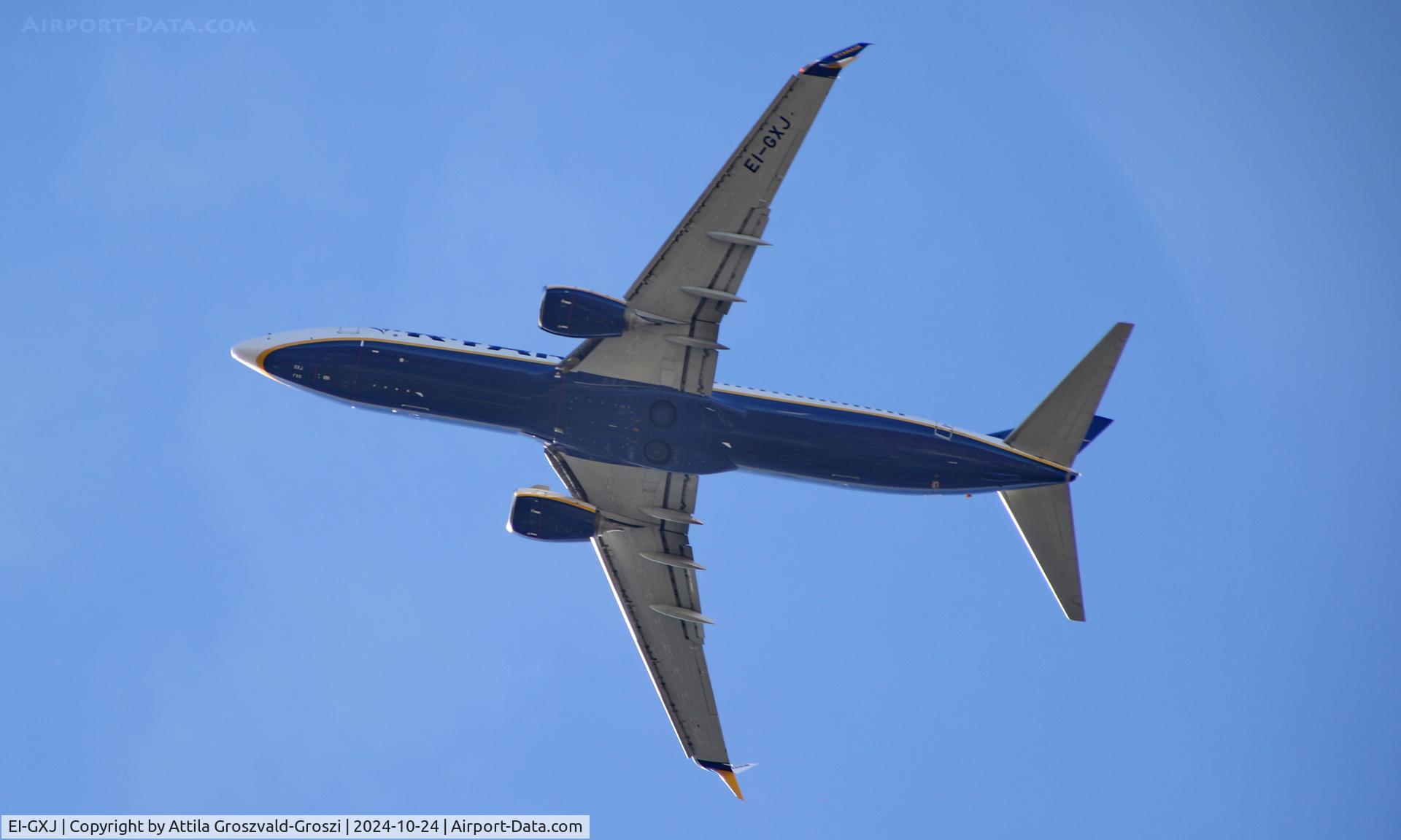 EI-GXJ, 2018 Boeing 737-800 C/N 44859, In the airspace of Budapest, Hungary