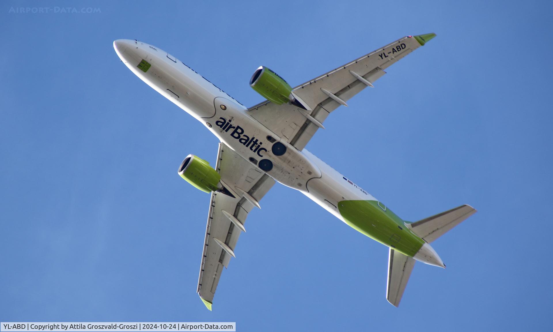 YL-ABD, 2021 Airbus A220-371 C/N 55129, In the airspace of Budapest, Hungary
