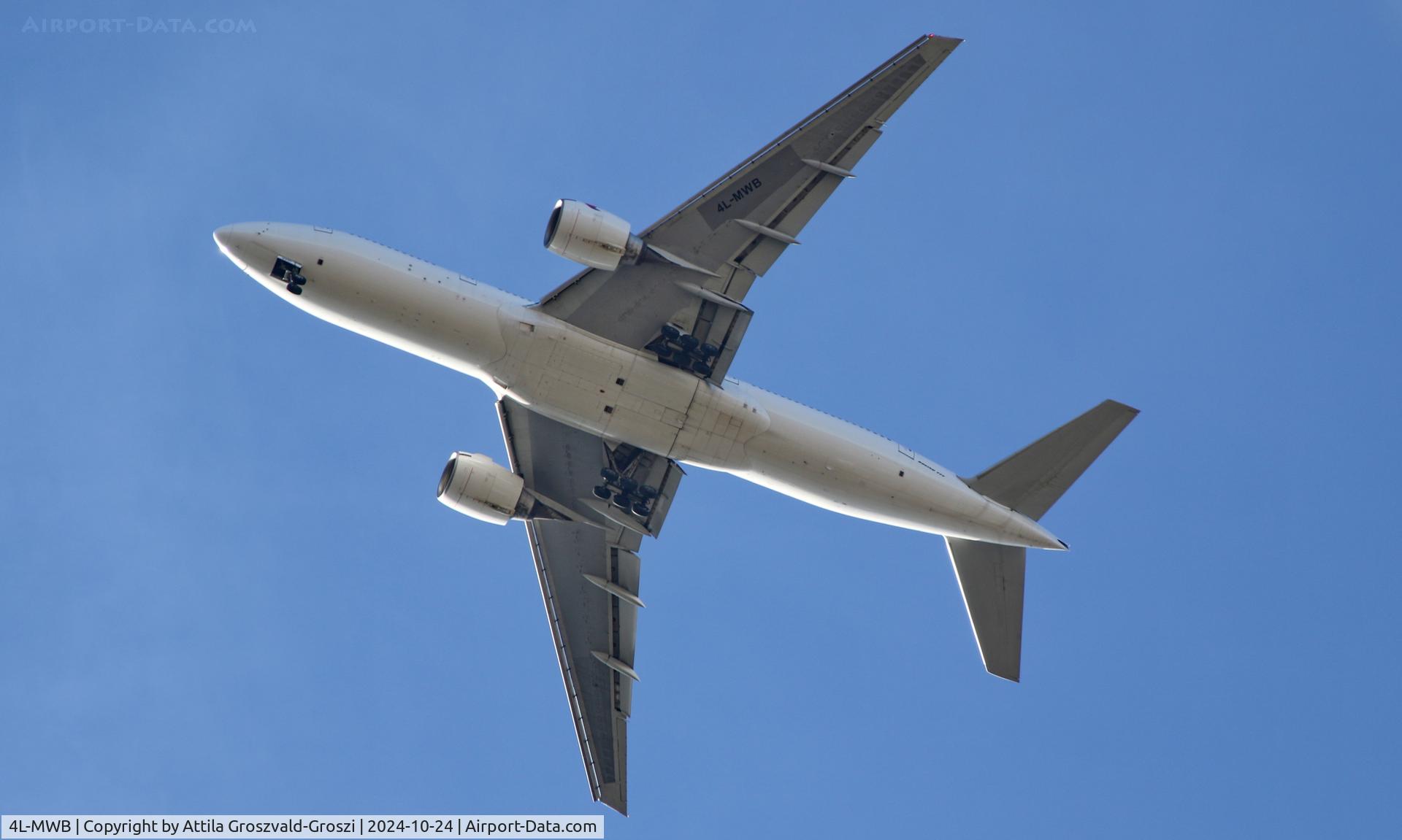 4L-MWB, 2003 Boeing 777-246/ER C/N 32891, In the airspace of Budapest, Hungary