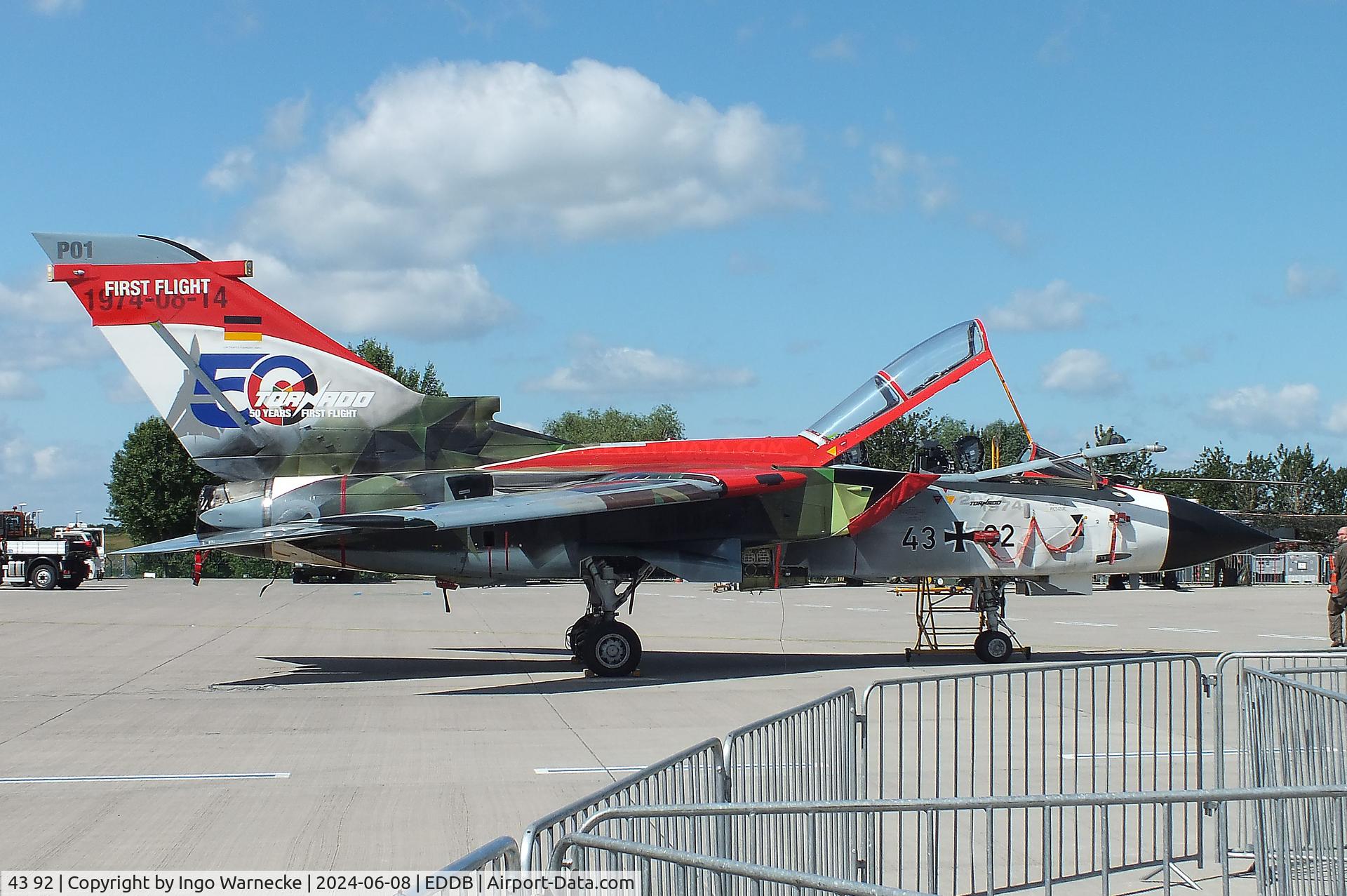 43 92, Panavia Tornado IDS(T) C/N 239/GT030/4092, Panavia Tornado IDS(T) of Luftwaffe (German Air Force) in '50 years Tornado first flight' special colours at ILA 2024, Berlin