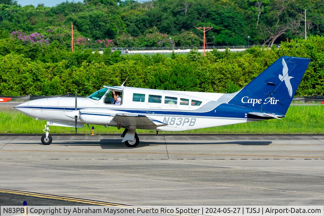 N83PB, 1980 Cessna 402C C/N 402C0350, Taxing for departure on runway 10