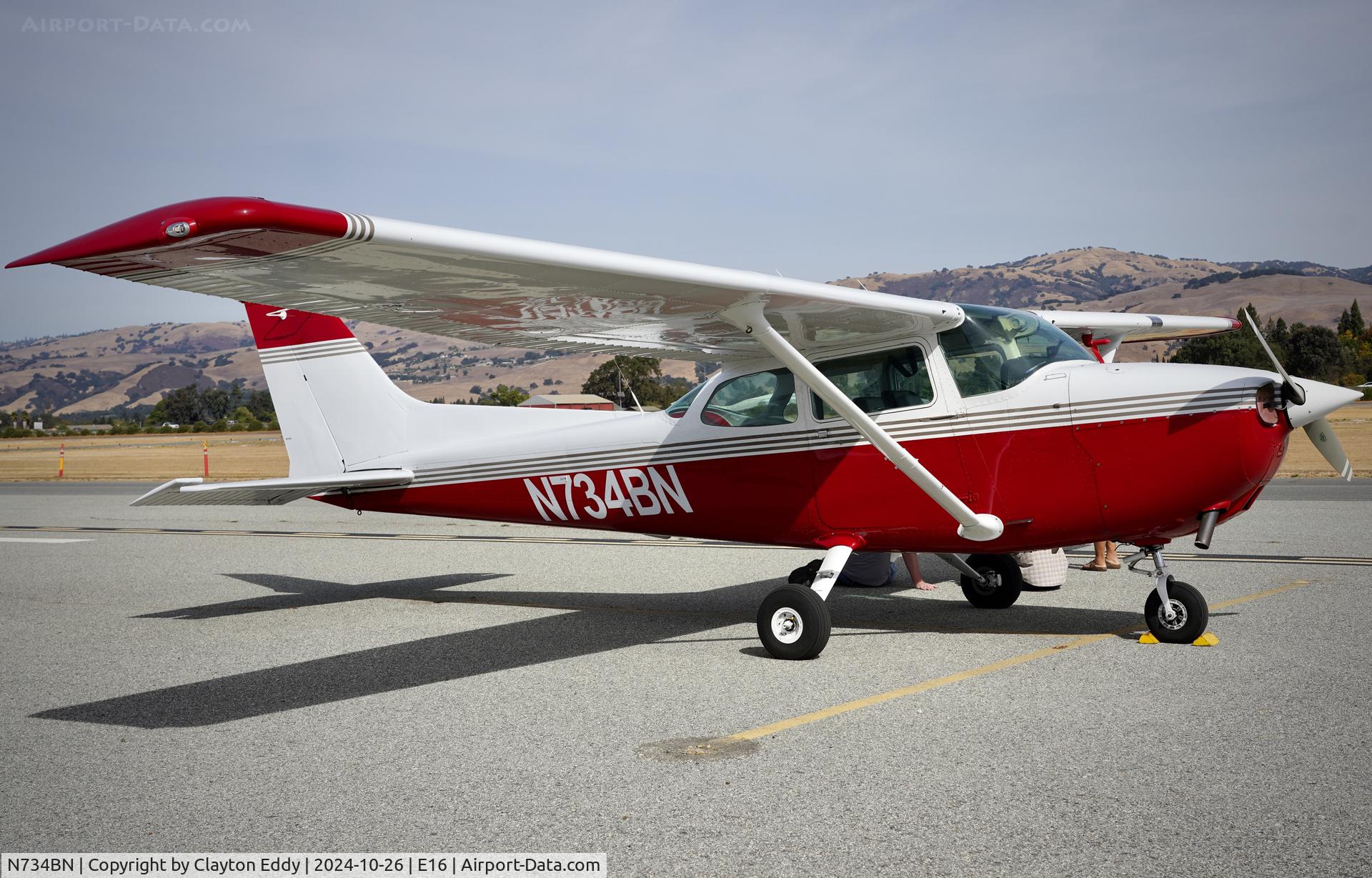 N734BN, 1977 Cessna 172N C/N 17268727, San Martin airport in California 2024.