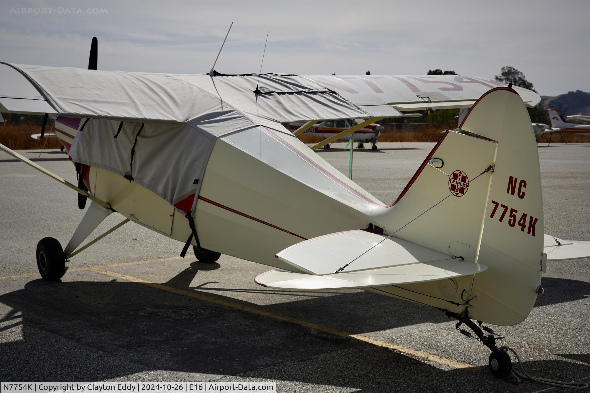 N7754K, 1953 Piper PA-20 Pacer C/N 20582, San Martin airport in California 2024.