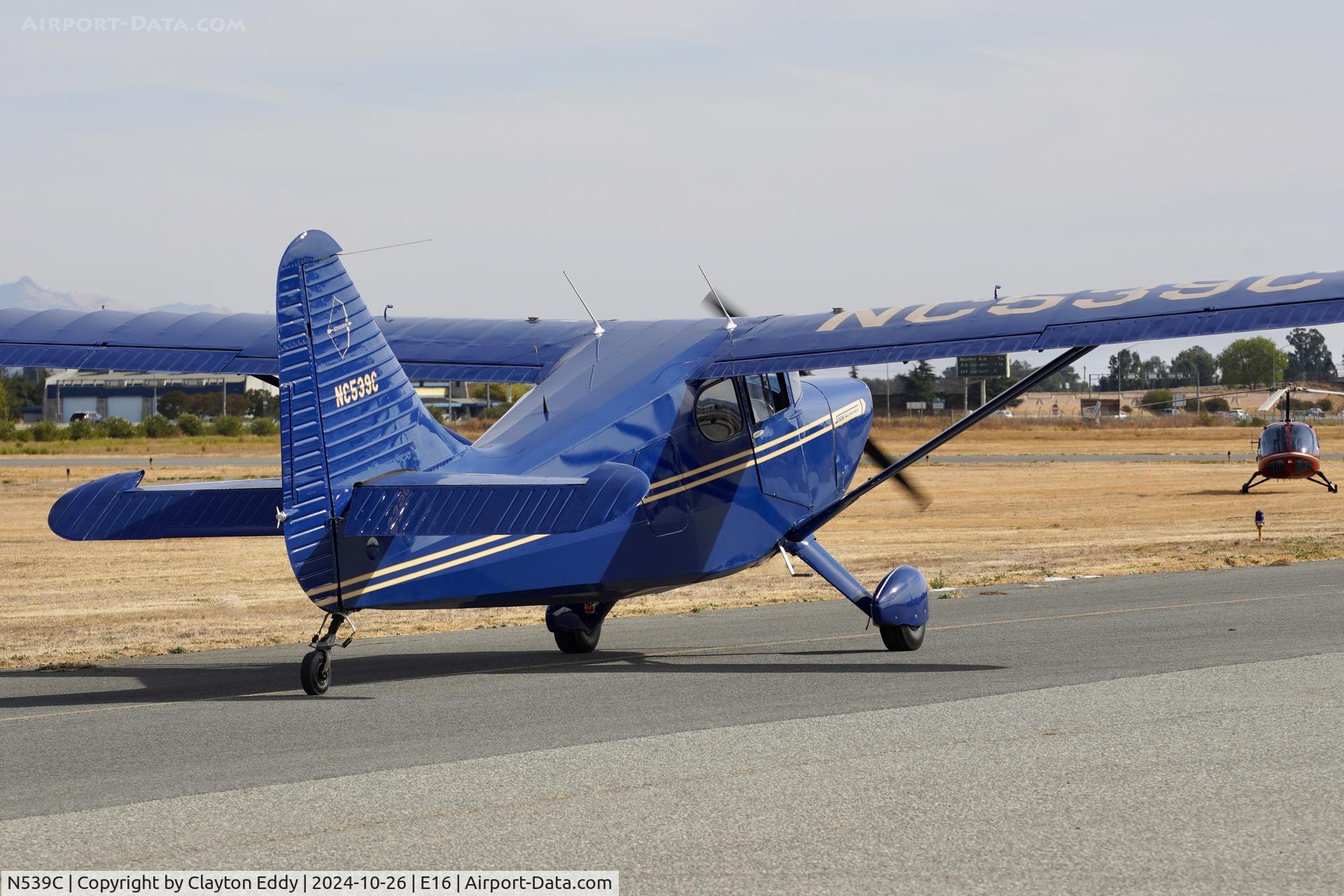N539C, 1947 Stinson 108-3 Voyager C/N 108-3539, San Martin airport in California 2024.