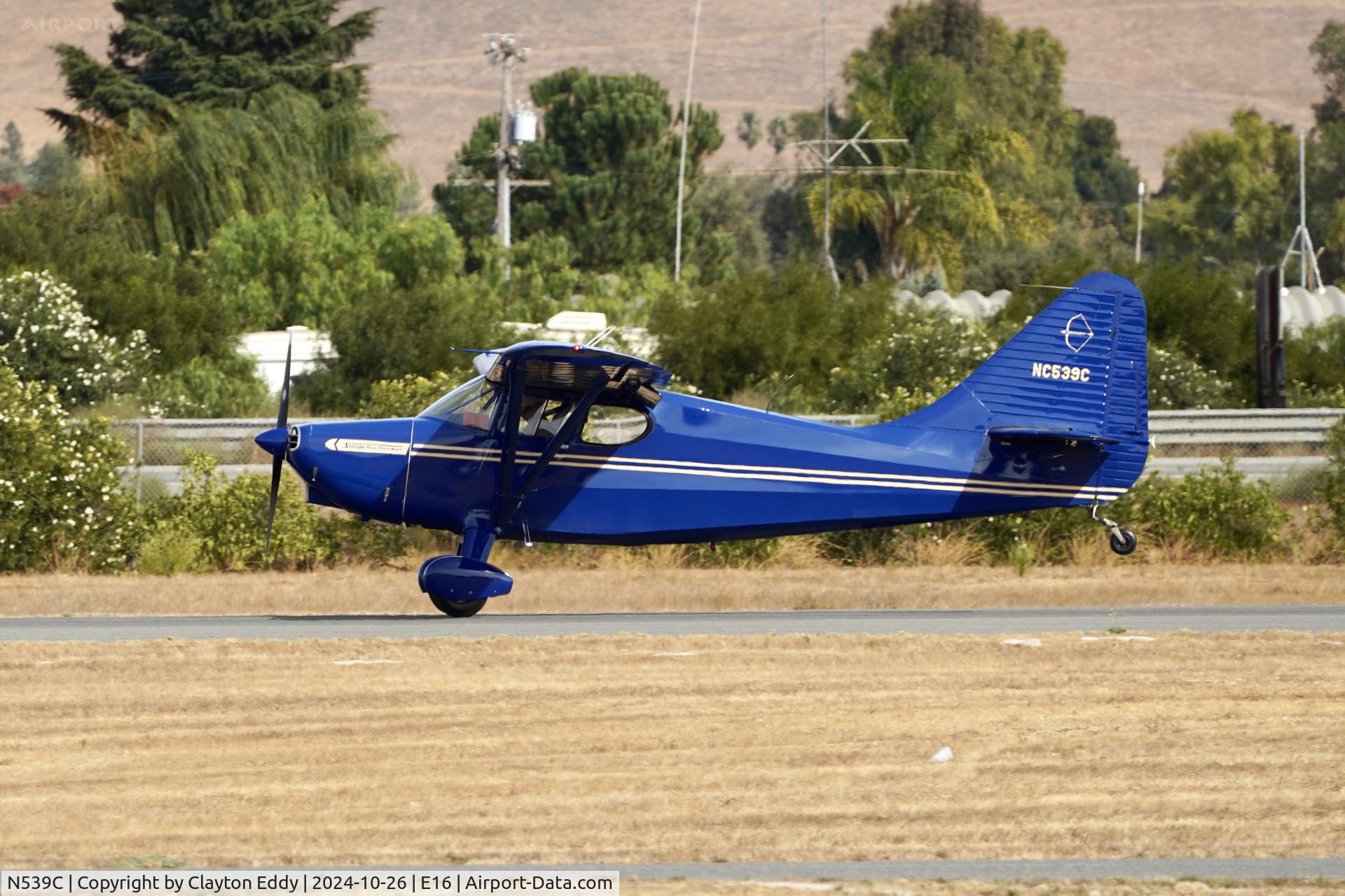 N539C, 1947 Stinson 108-3 Voyager C/N 108-3539, San Martin airport in California 2024.