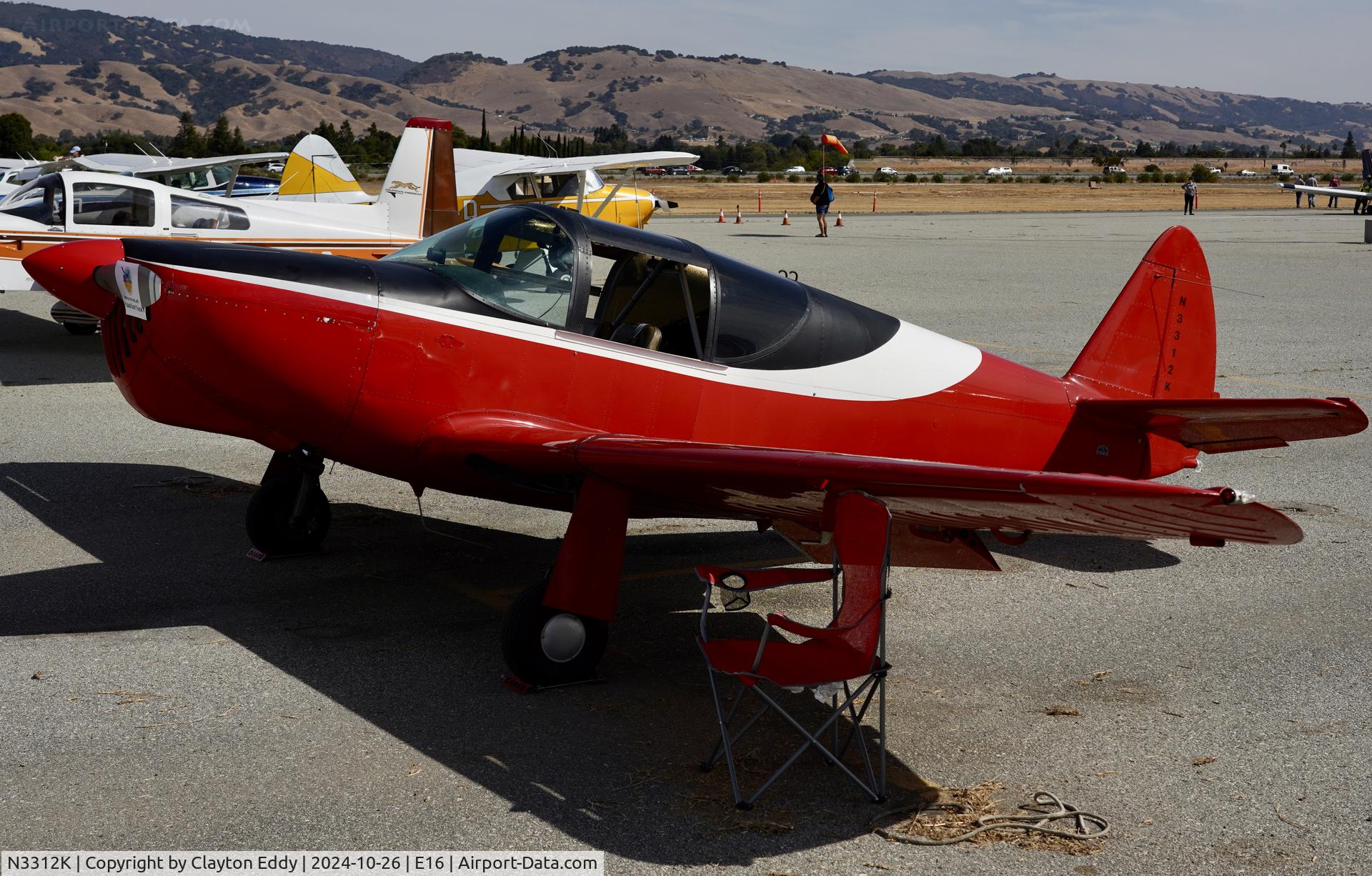 N3312K, 1946 Globe GC-1B Swift C/N 1305, San Martin airport in California 2024.