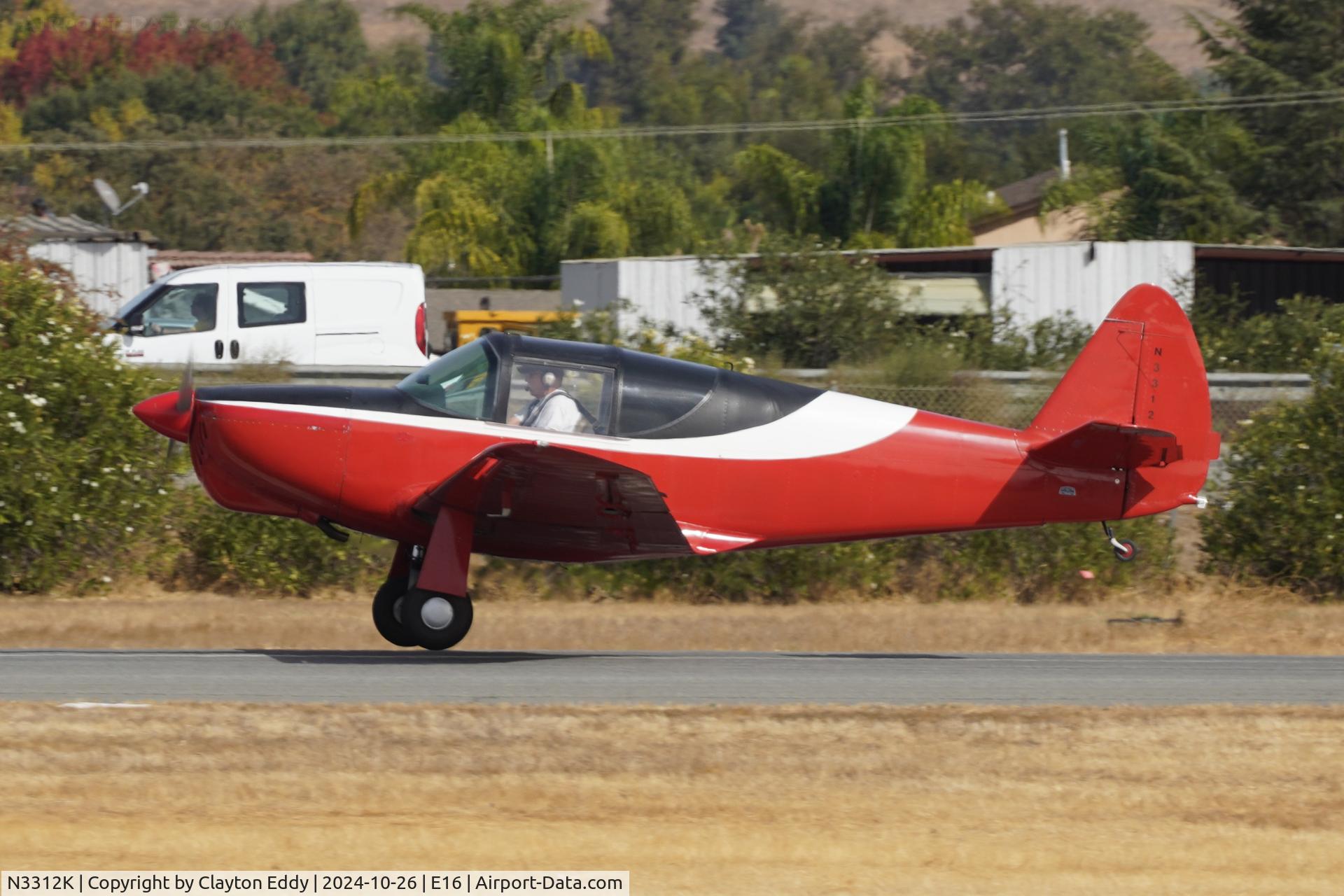 N3312K, 1946 Globe GC-1B Swift C/N 1305, San Martin airport in California 2024.
