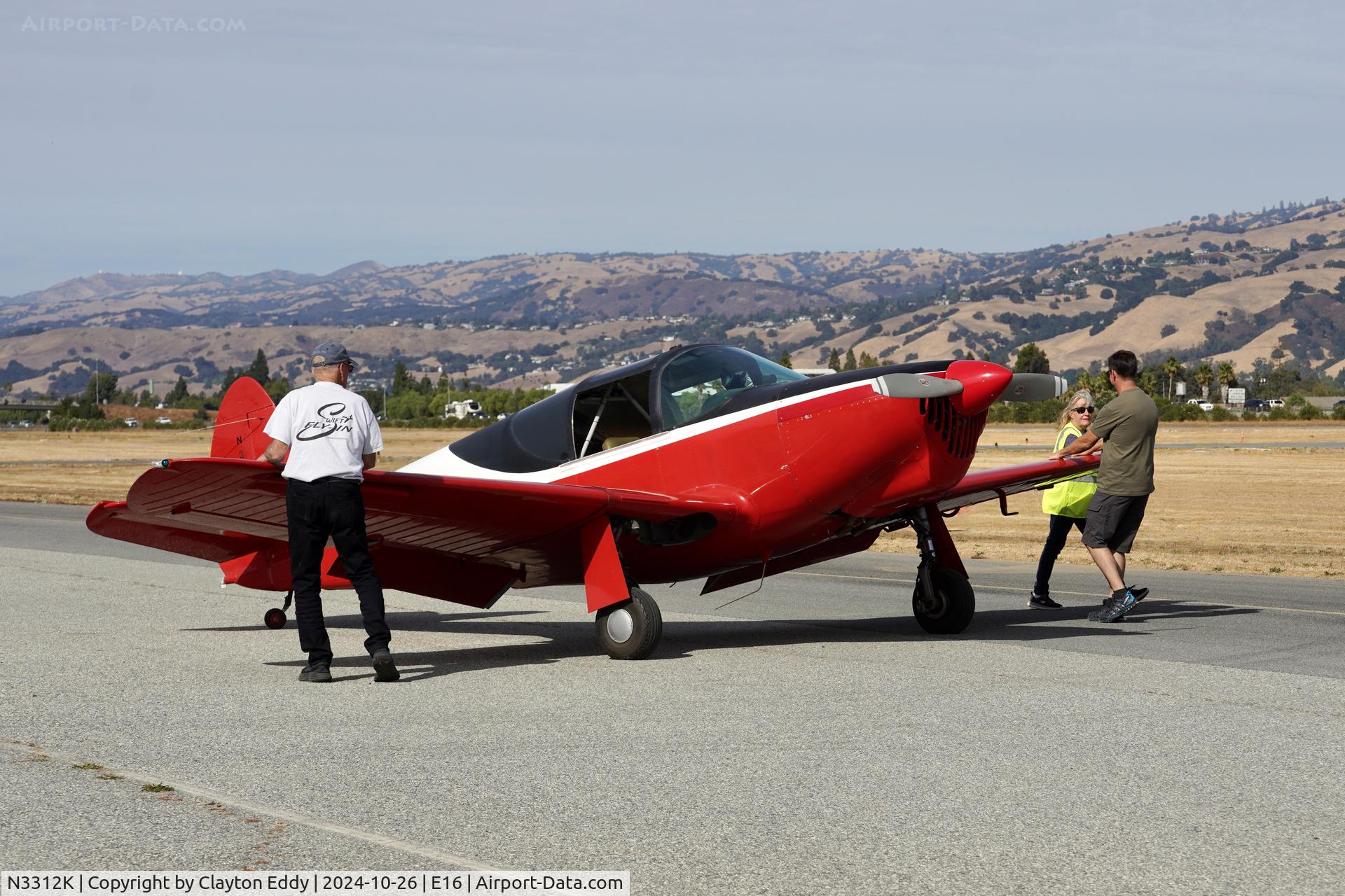 N3312K, 1946 Globe GC-1B Swift C/N 1305, San Martin airport in California 2024.