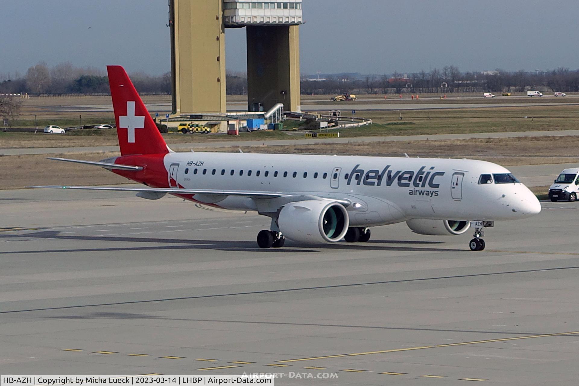 HB-AZH, 2021 Embraer E195-E2 (ERJ-190-400STD) C/N 19020046, At Budapest