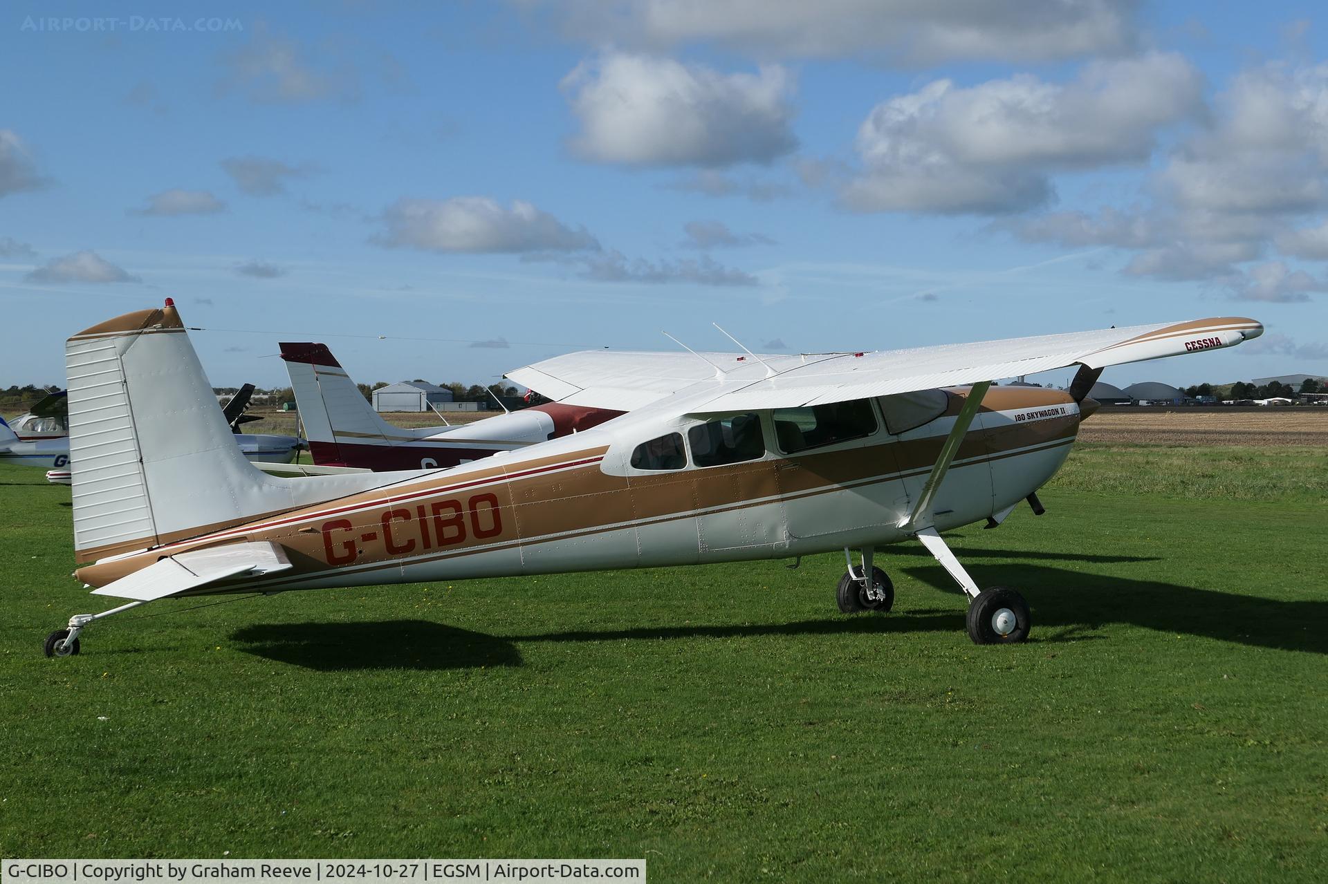 G-CIBO, 1981 Cessna 180K Skywagon C/N 18053177, Parked at Beccles.