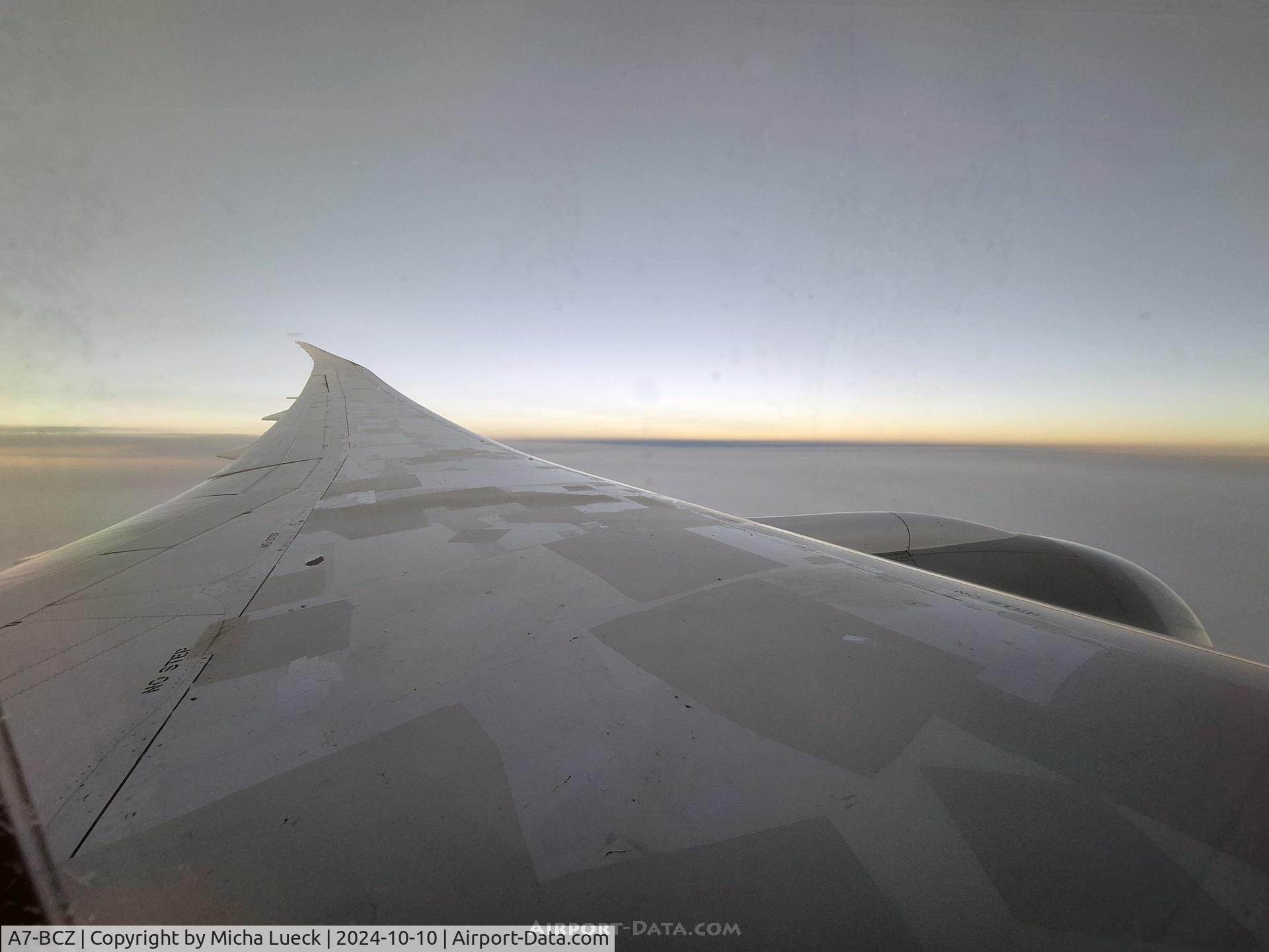 A7-BCZ, 2015 Boeing 787-8 Dreamliner Dreamliner C/N 38344, The first light of the day (DOH-ARN)