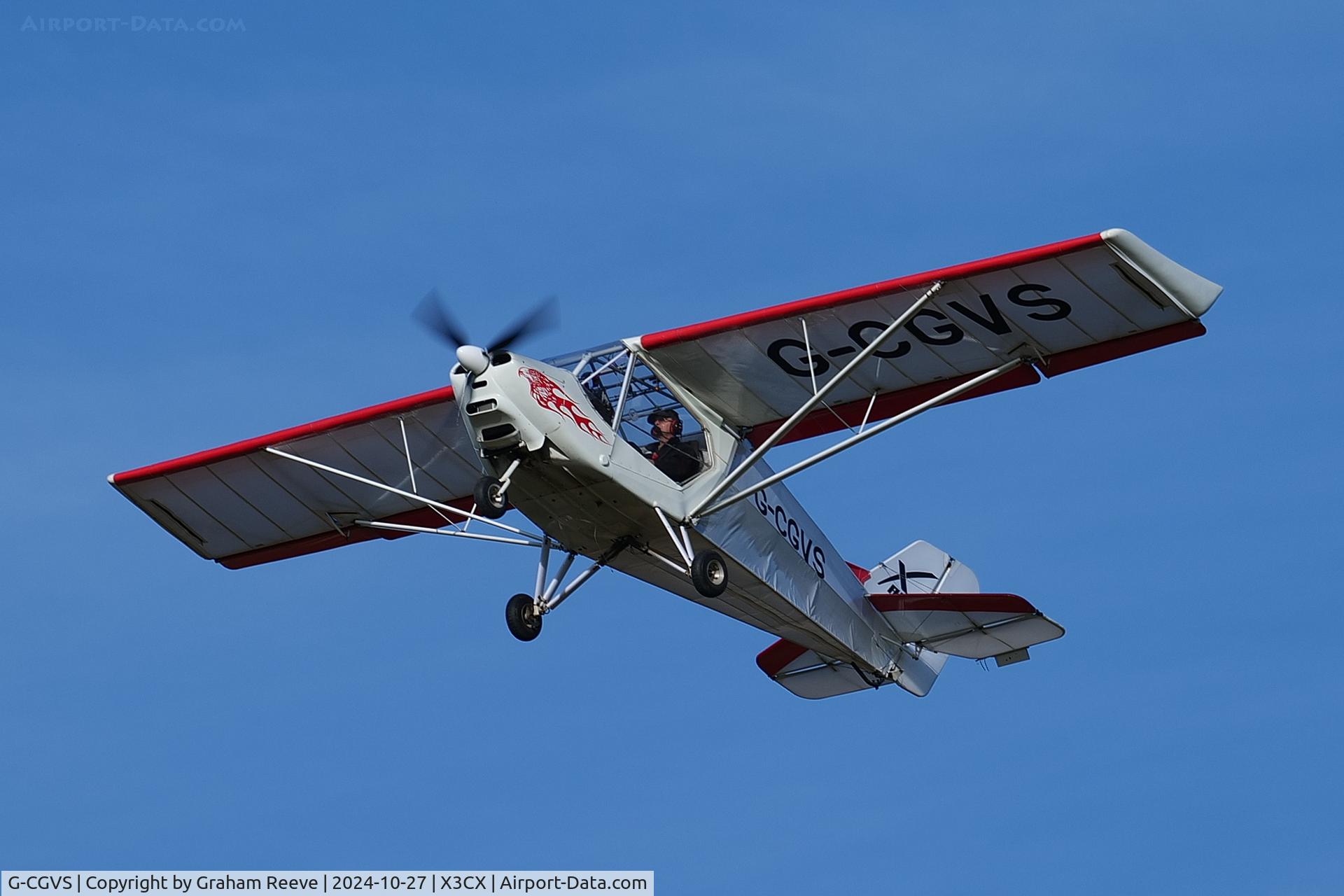 G-CGVS, 2013 X'Air Hawk C/N LAA 340-15073, Departing from Northrepps.