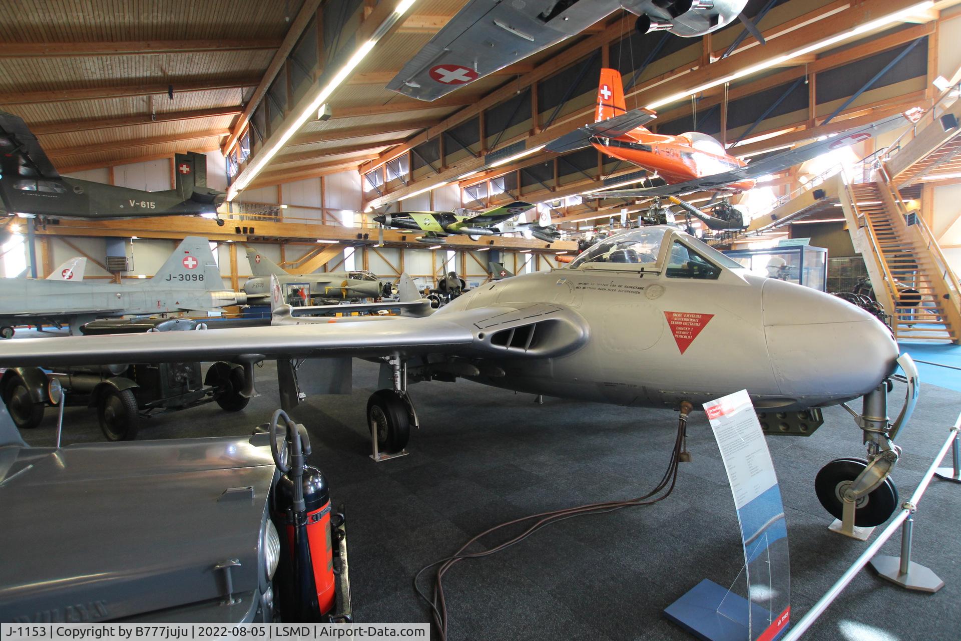 J-1153, De Havilland (FFA) Vampire FB.6 (DH-100) C/N 662, at Air Force Center Dübendorf