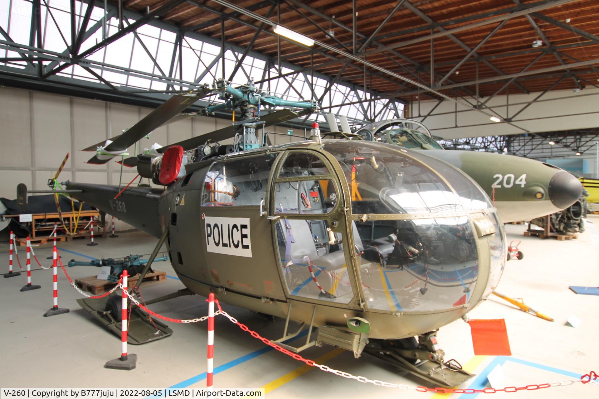 V-260, Aérospatiale SA-316B Alouette III C/N 136/1082, at Air Force Center Dübendorf