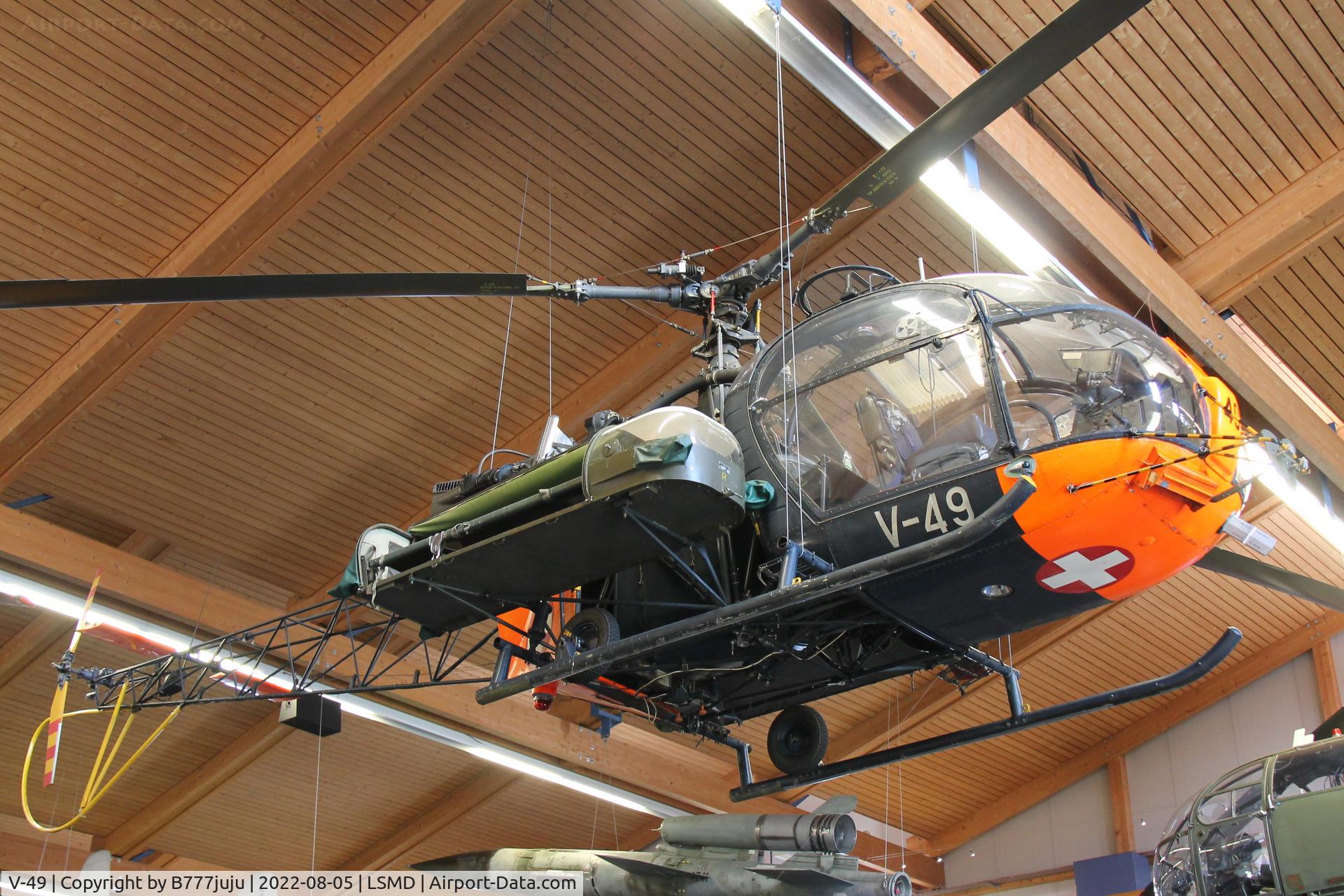 V-49, Sud SE-3130 Alouette II C/N 1237, at Air Force Center Dübendorf