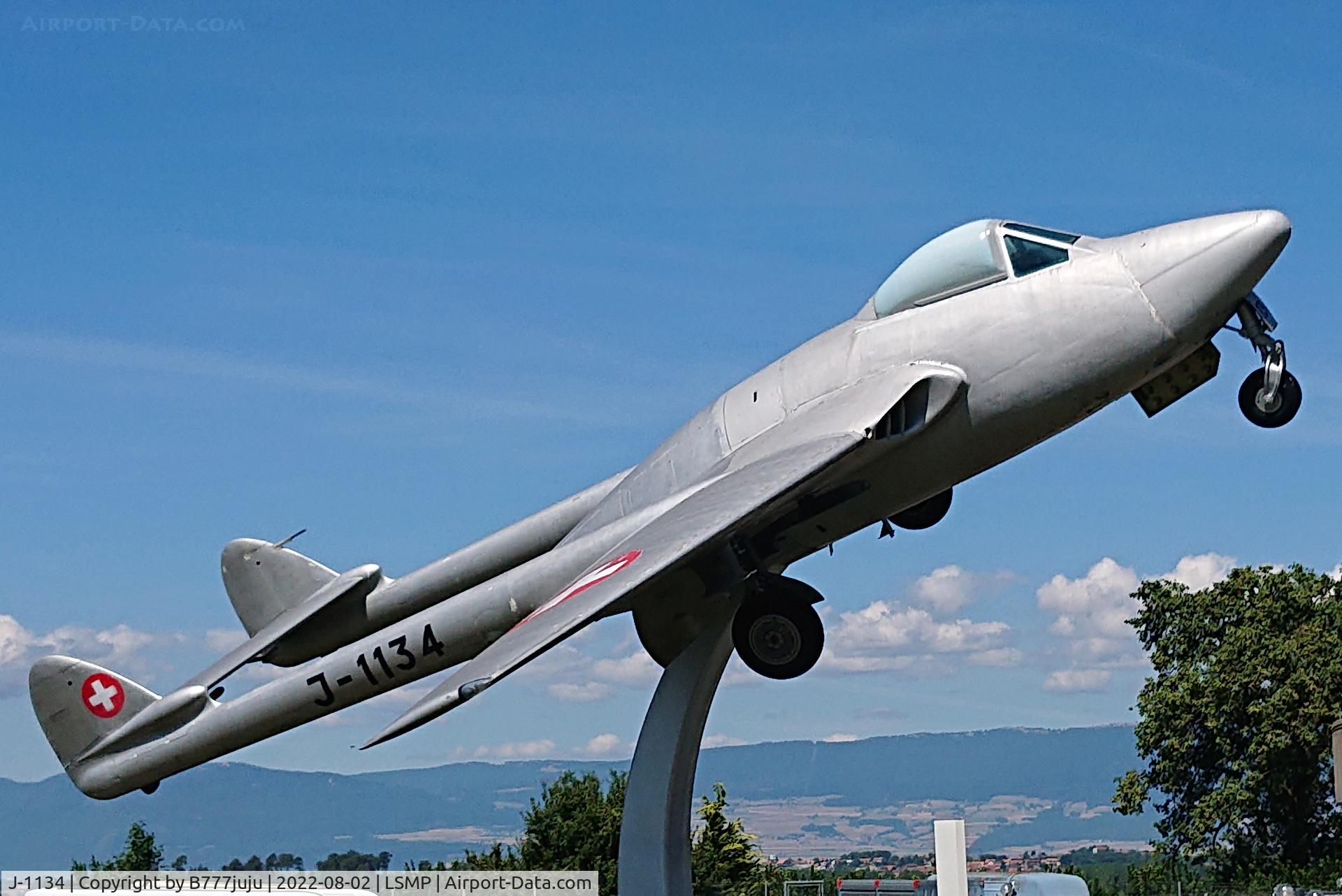 J-1134, De Havilland (FFA) Vampire FB.6 (DH-100) C/N 643, at Payerne