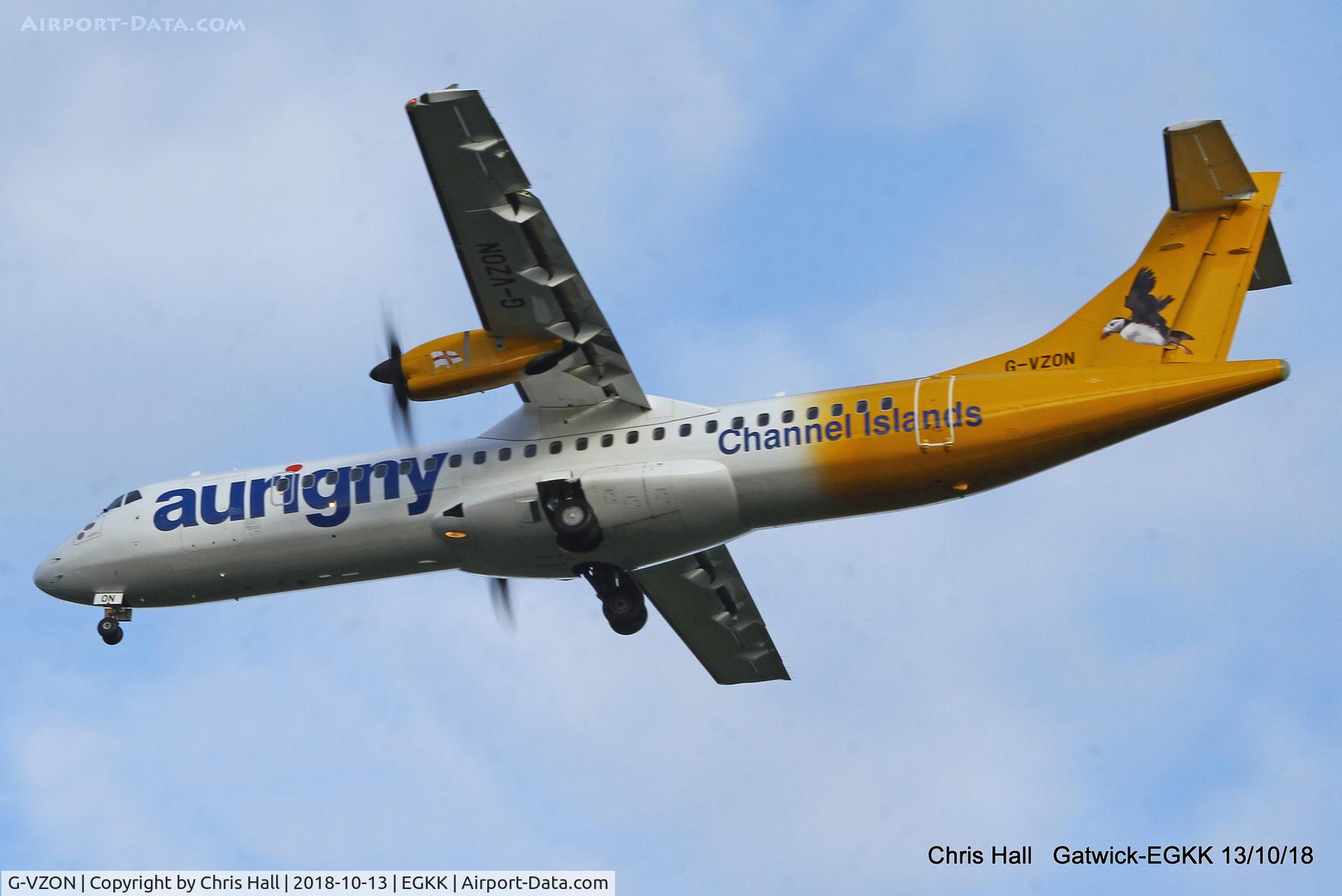 G-VZON, 2009 ATR 72-212A C/N 853, Gatwick
