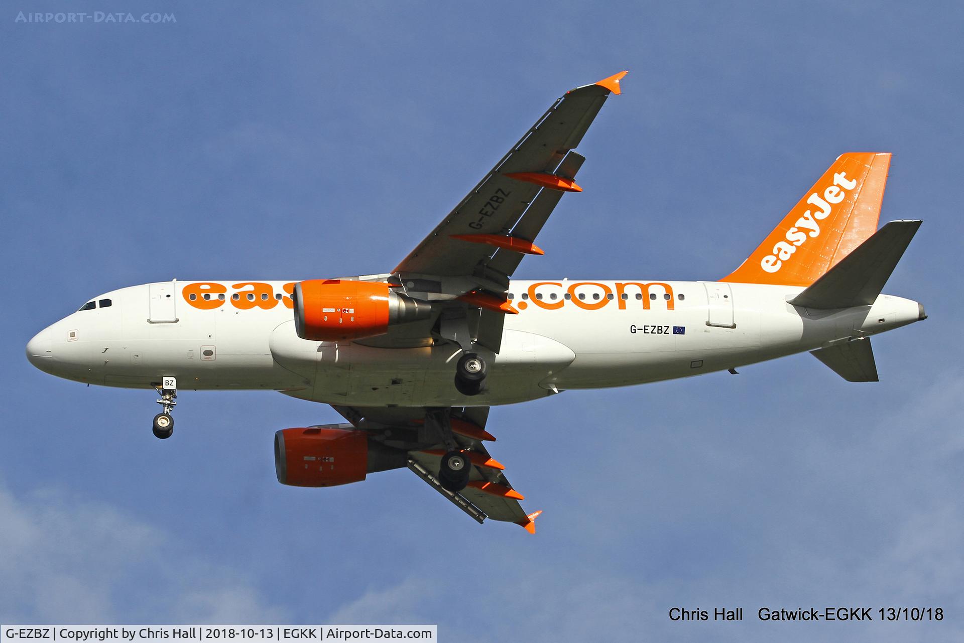 G-EZBZ, 2007 Airbus A319-111 C/N 3184, Gatwick