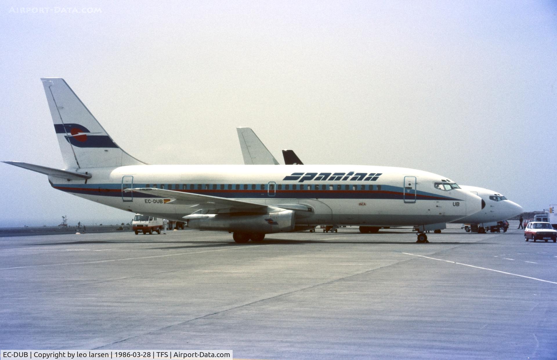 EC-DUB, 1981 Boeing 737-2K5 C/N 22598, Tenerife 28.3.1986