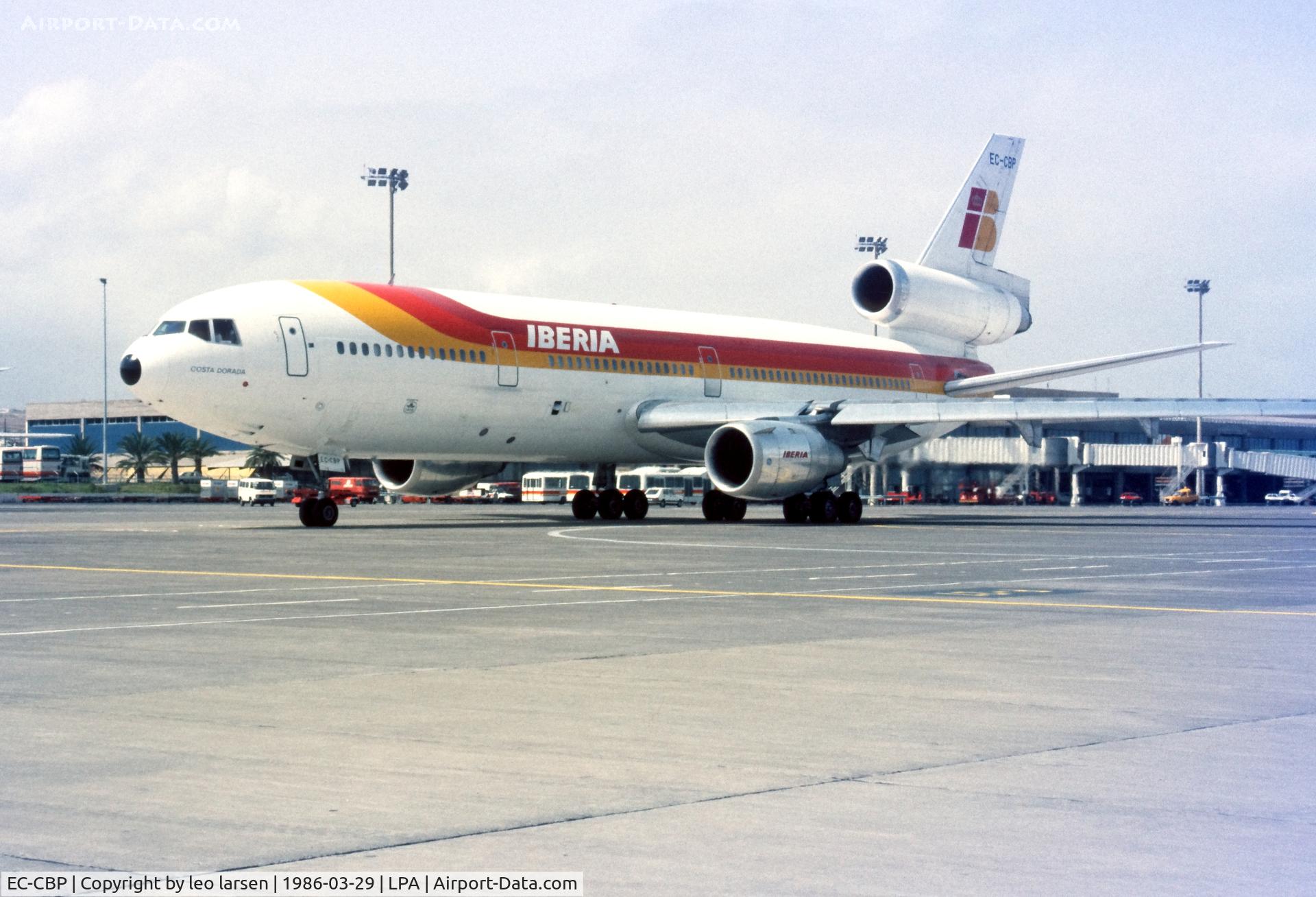 EC-CBP, 1973 Douglas DC-10-30 C/N 46927, Las Palmas 29.3.1986
