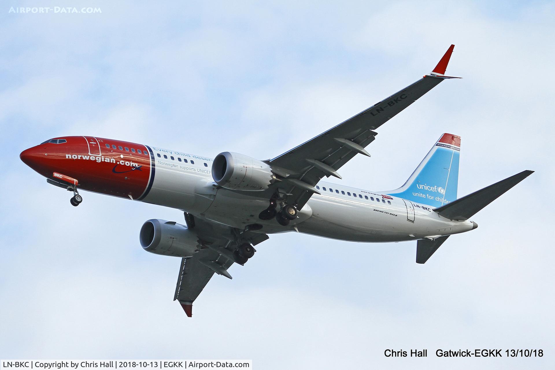 LN-BKC, 2018 Boeing 737-8 MAX C/N 42836, Gatwick