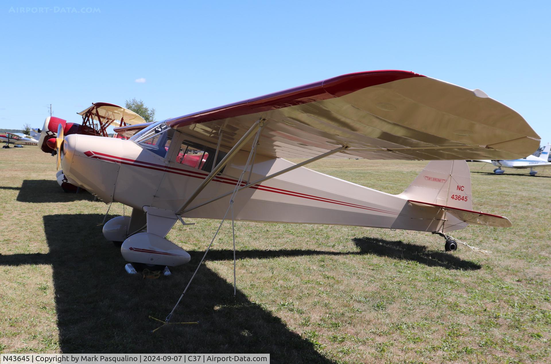 N43645, Taylorcraft BC12-D C/N 7304, Taylorcraft BC12-D